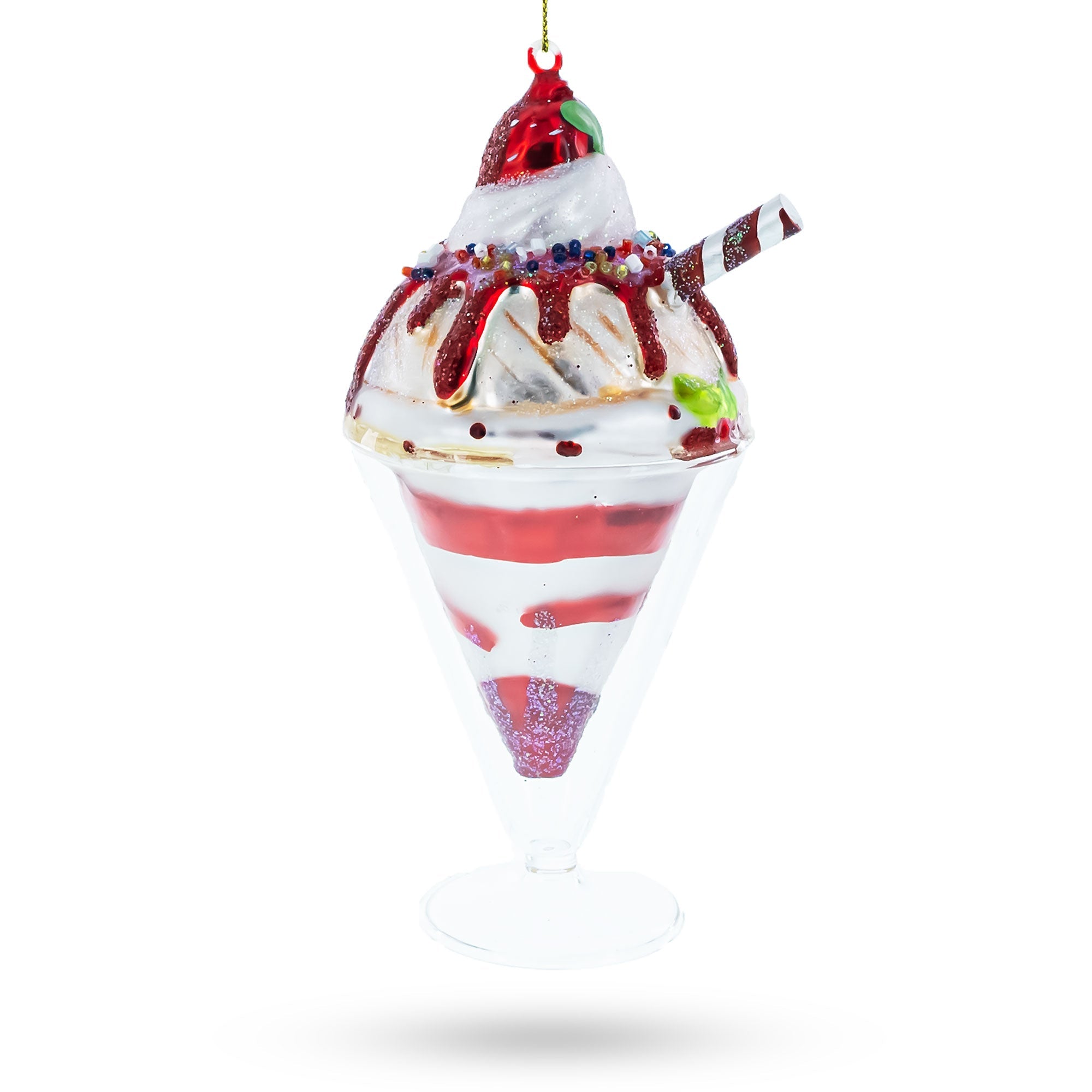 Delectable Dessert Cake - Blown Glass Christmas Ornament