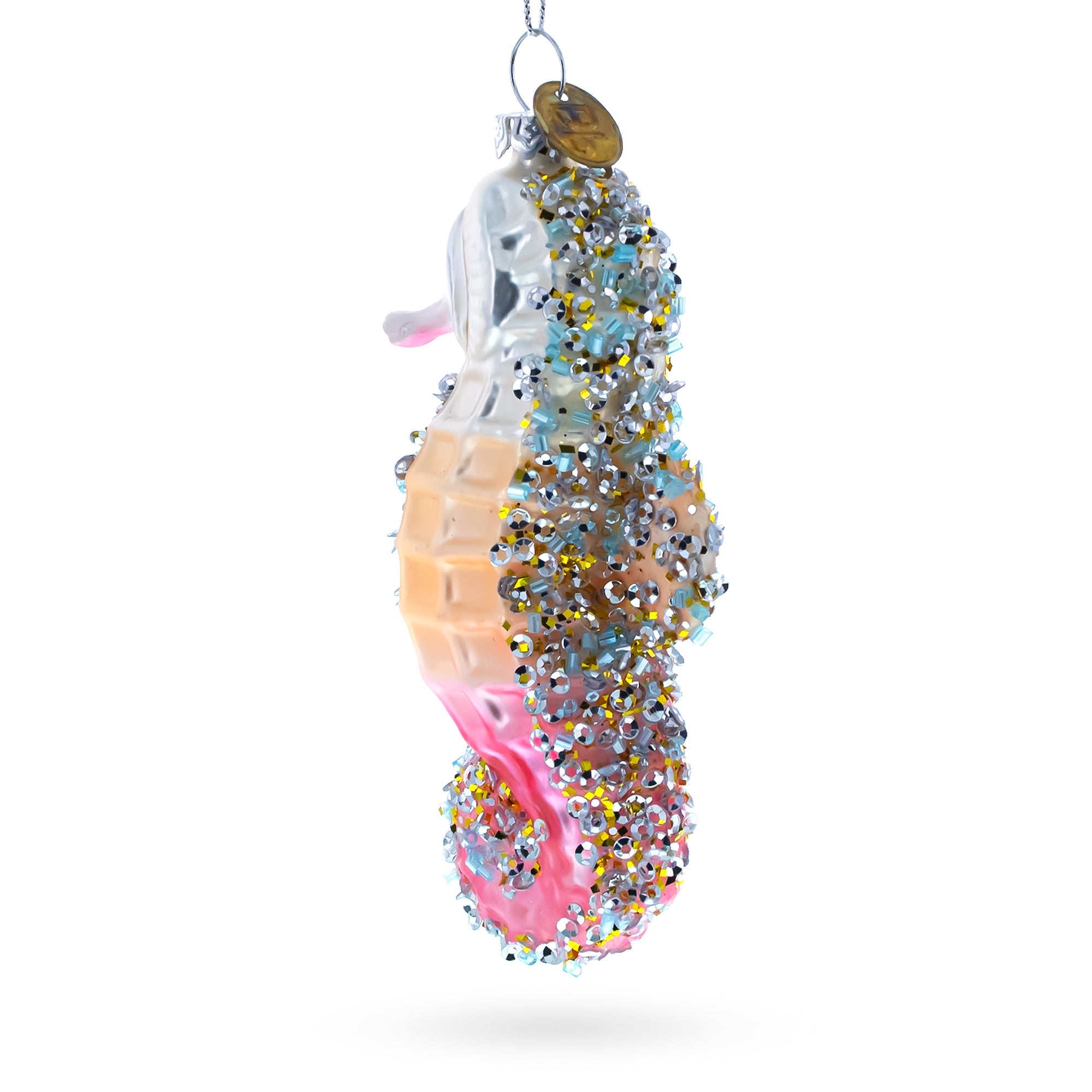 Elegant Seahorse - Blown Glass Christmas Ornament