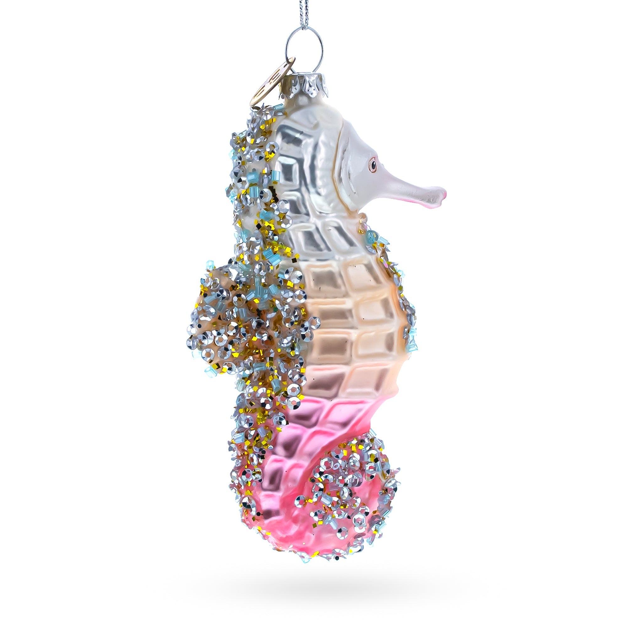 Elegant Seahorse - Blown Glass Christmas Ornament