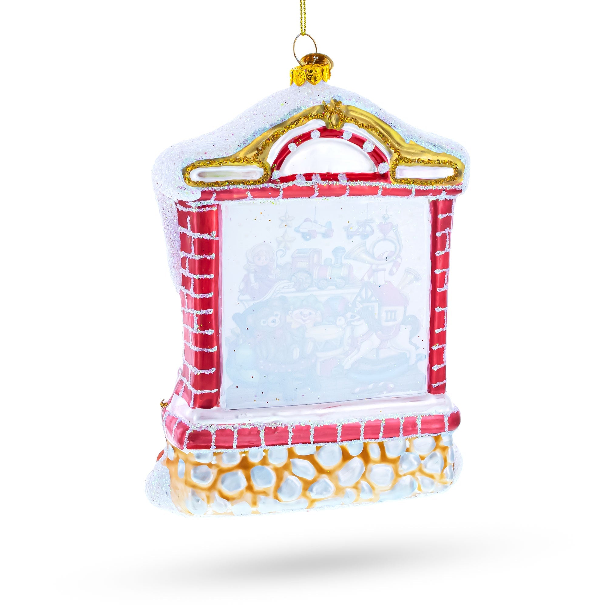 Winter Wonderland Toy House - Blown Glass Christmas Ornament