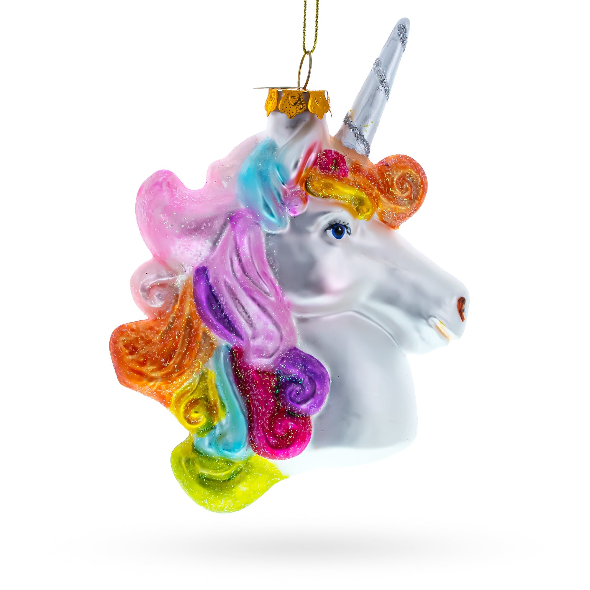 Enchanted Rainbow Unicorn - Blown Glass Christmas Ornament