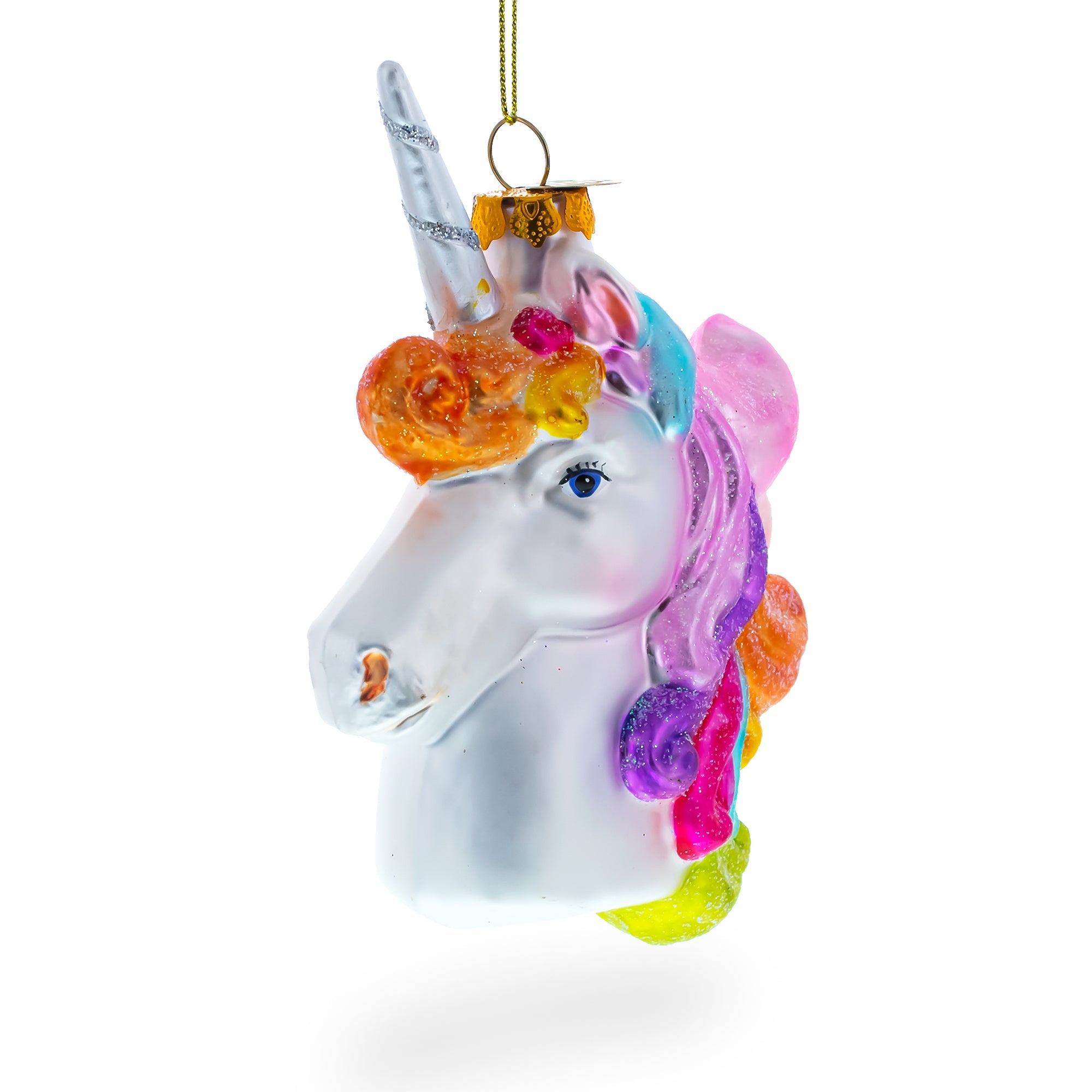 Enchanted Rainbow Unicorn - Blown Glass Christmas Ornament