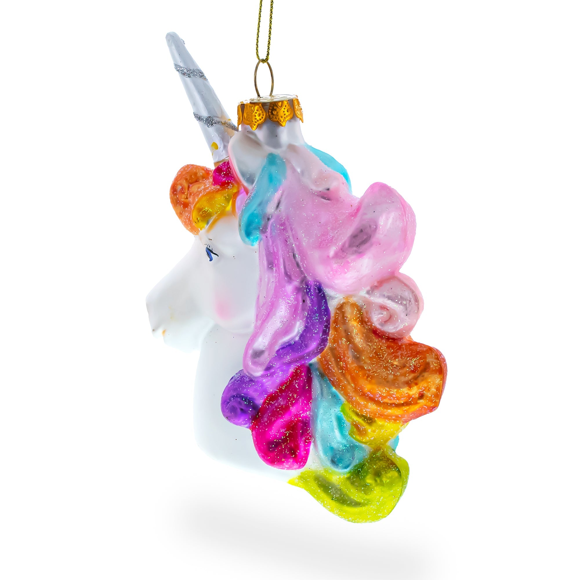 Enchanted Rainbow Unicorn - Blown Glass Christmas Ornament