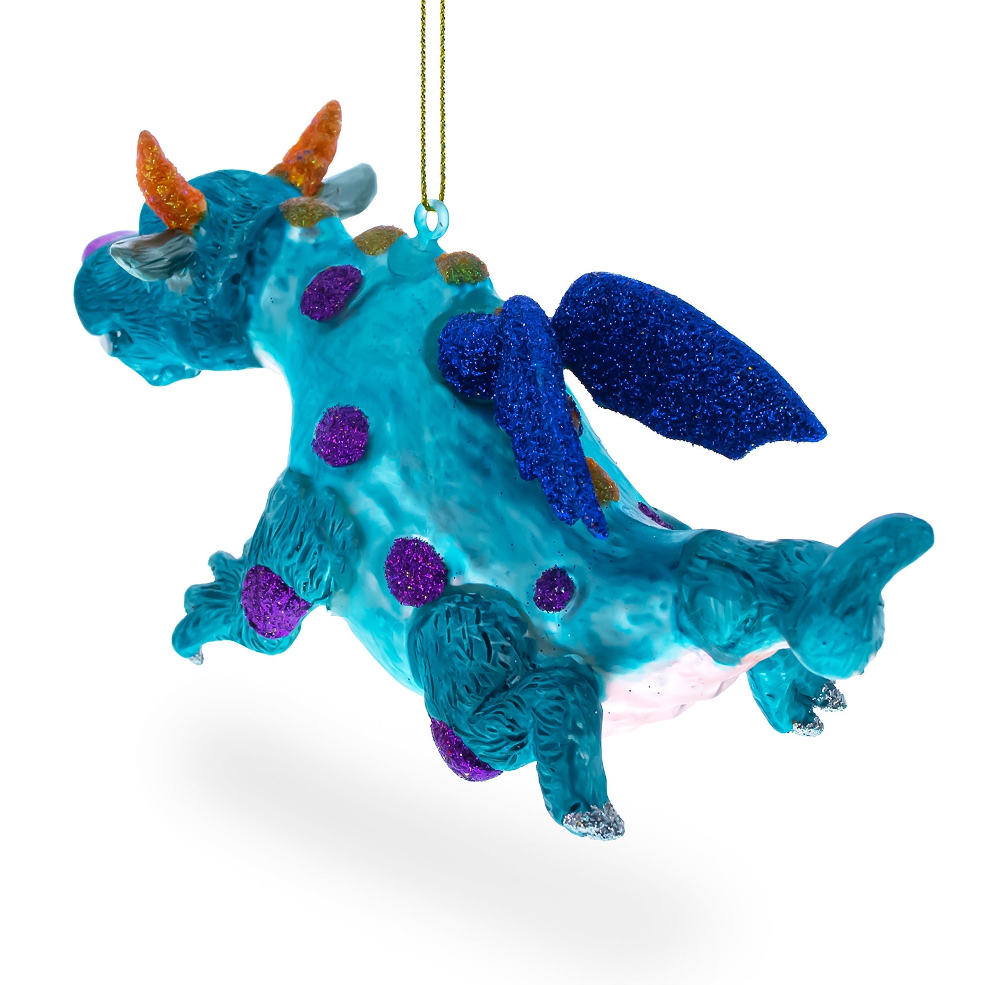 Majestic Flying Dragon - Blown Glass Christmas Ornament