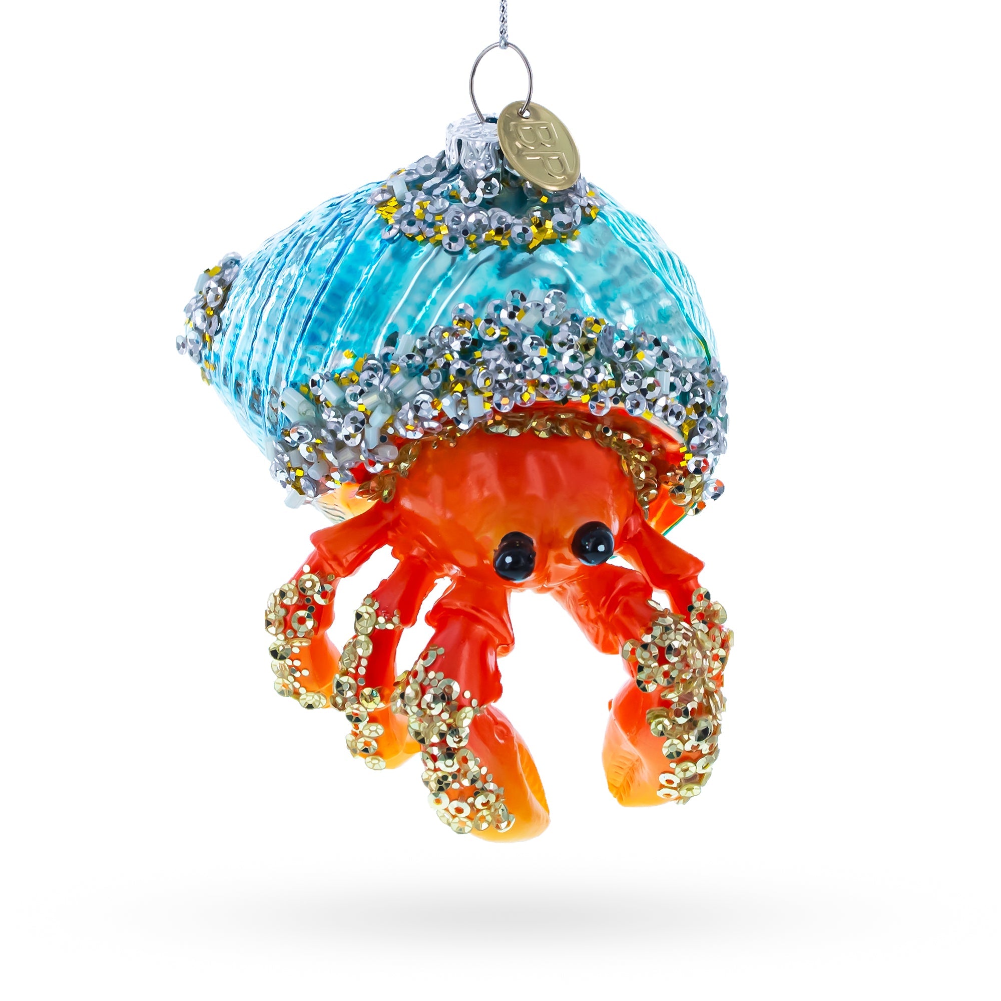 Orange Crab - Blown Glass Christmas Ornament