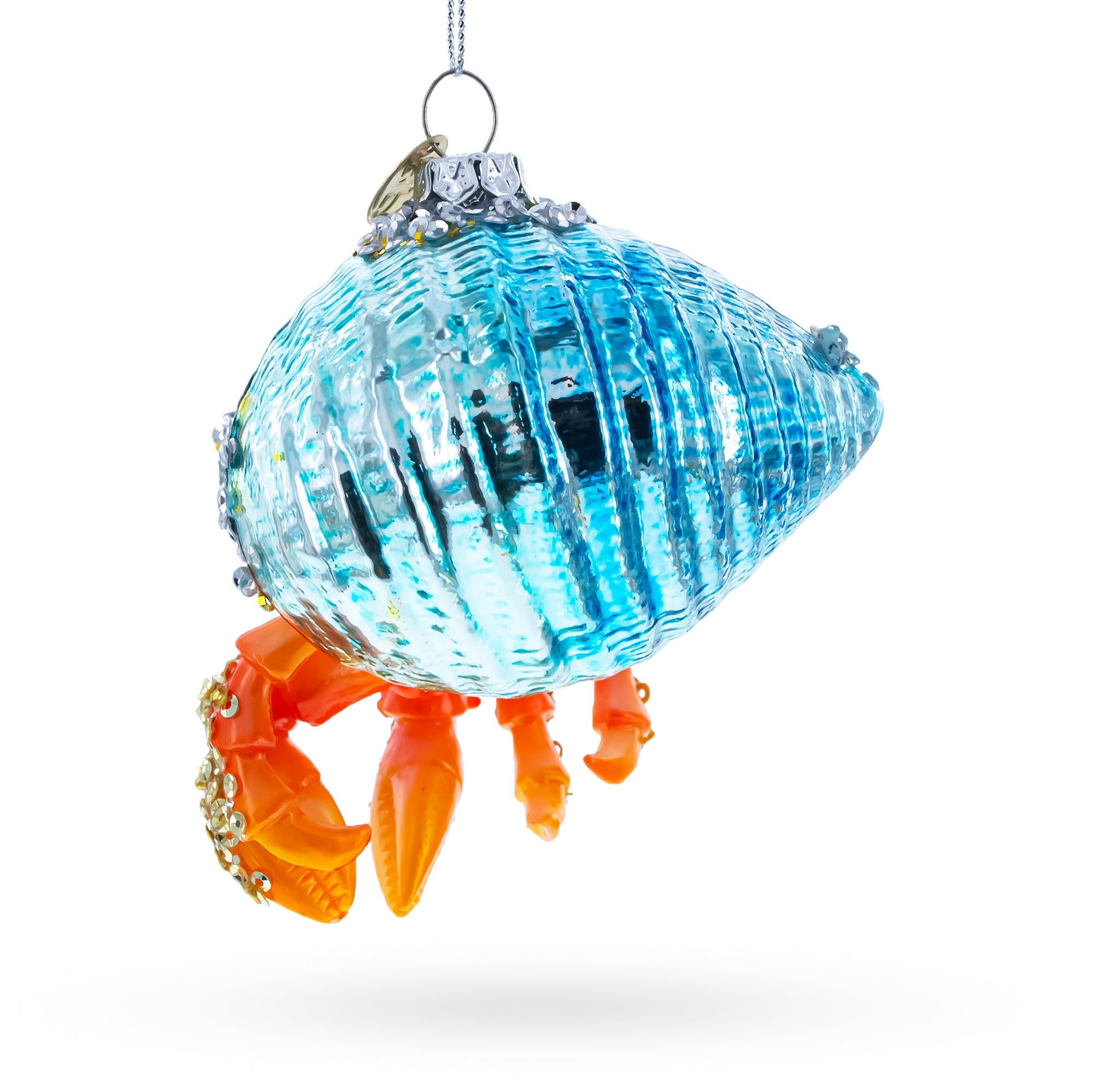 Orange Crab - Blown Glass Christmas Ornament