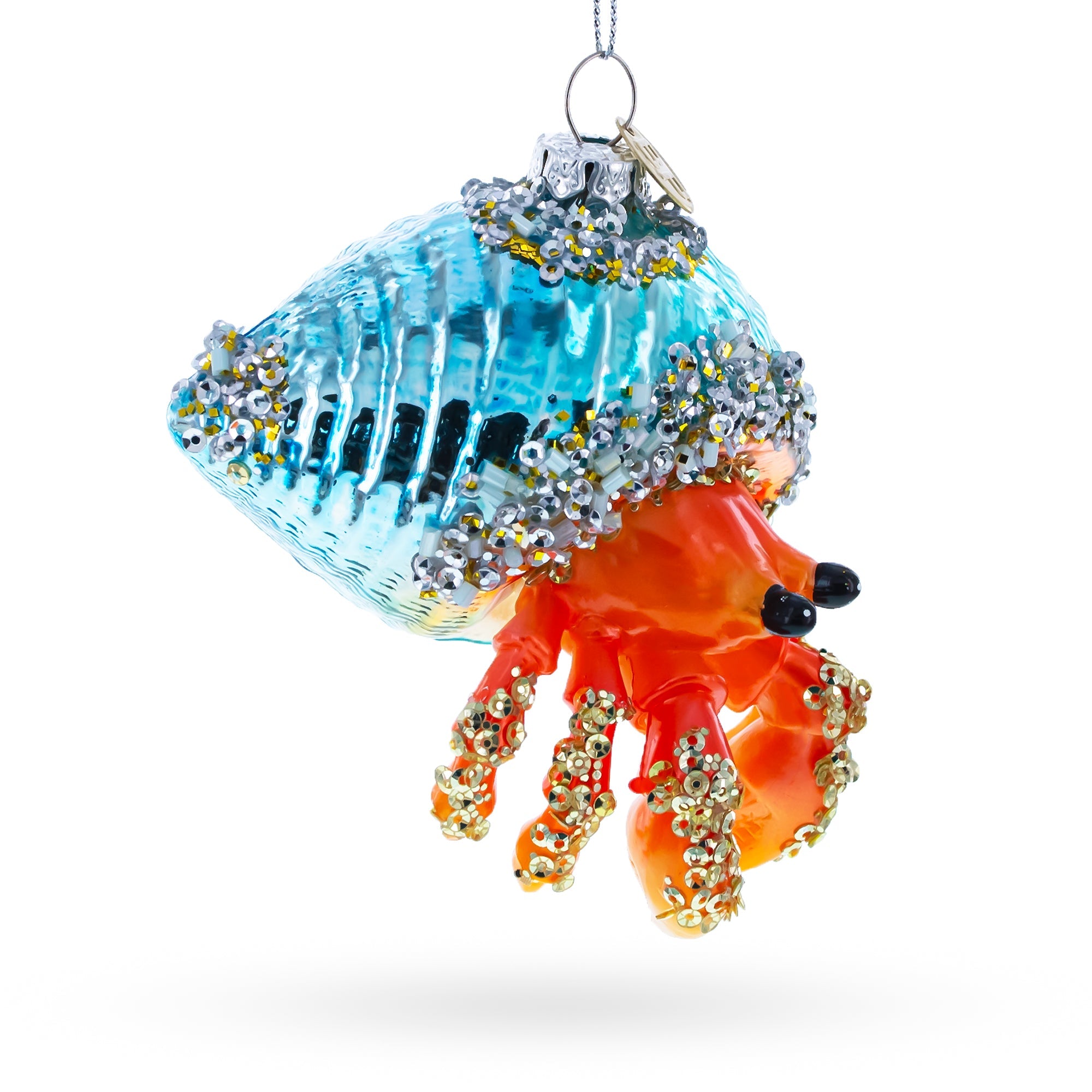 Orange Crab - Blown Glass Christmas Ornament