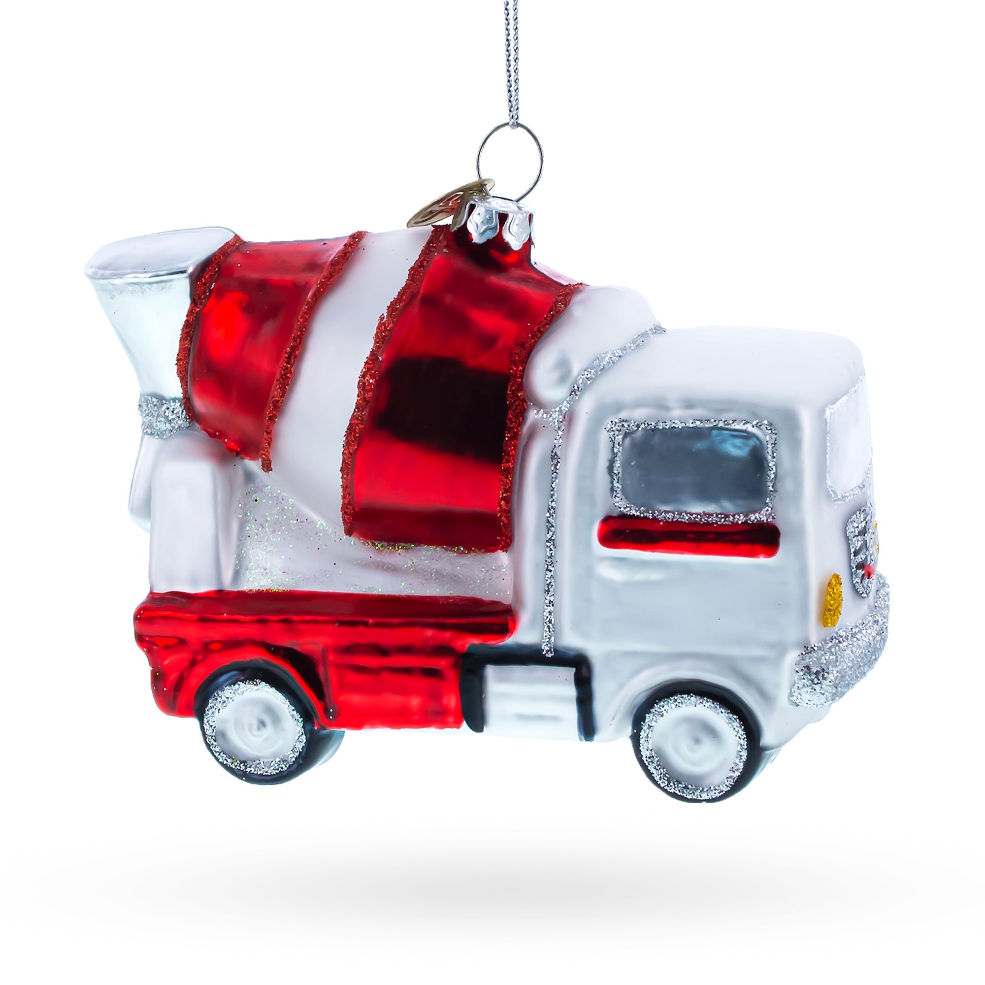 Rugged Concrete Mixer - Blown Glass Christmas Ornament