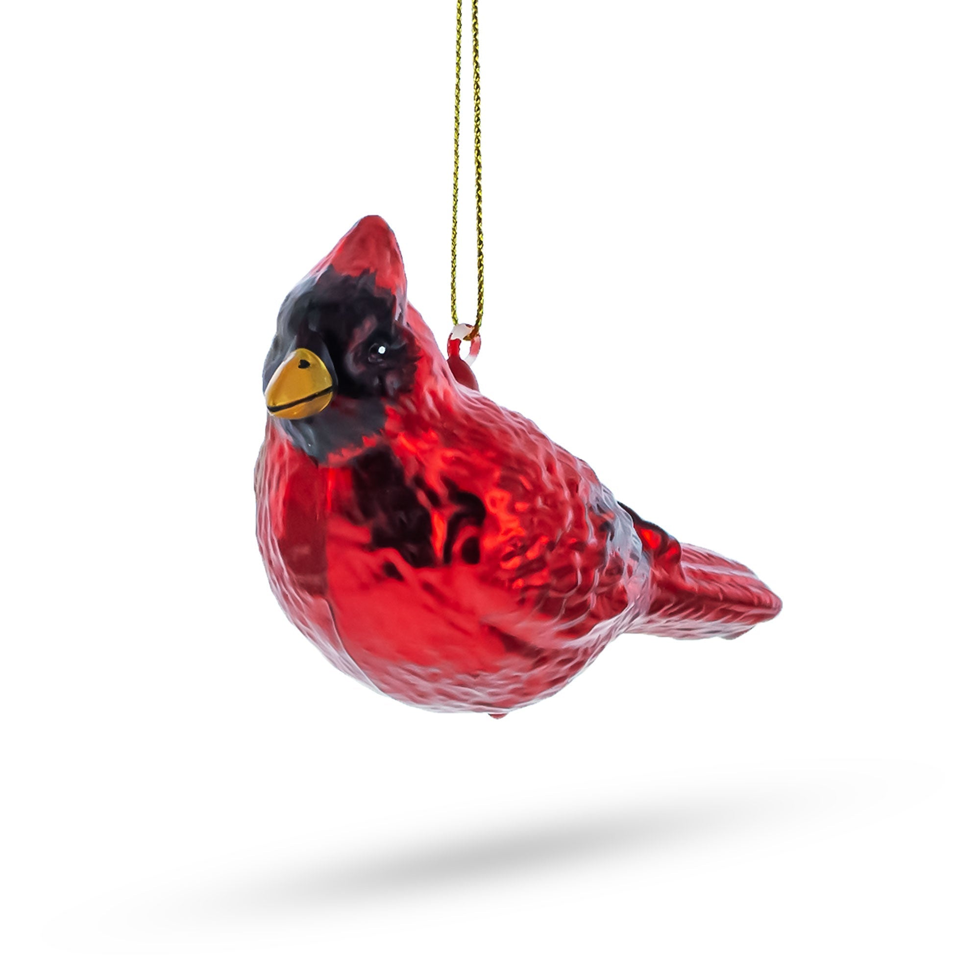 Vibrant Red Cardinal - Blown Glass Christmas Ornament