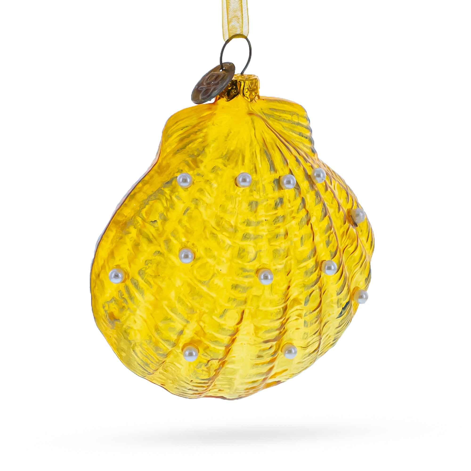 Elegant Sea Shell - Blown Glass Christmas Ornament