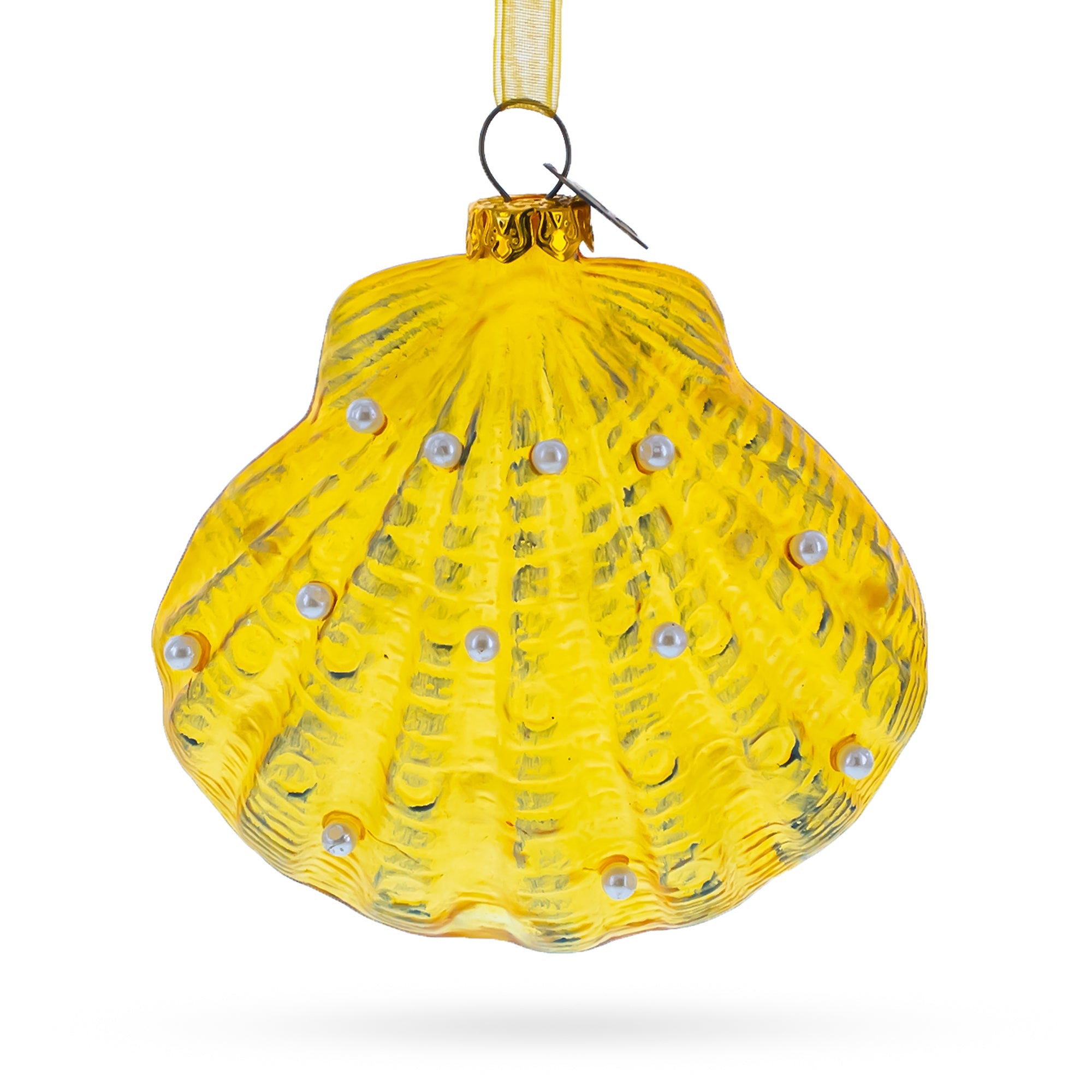 Elegant Sea Shell - Blown Glass Christmas Ornament