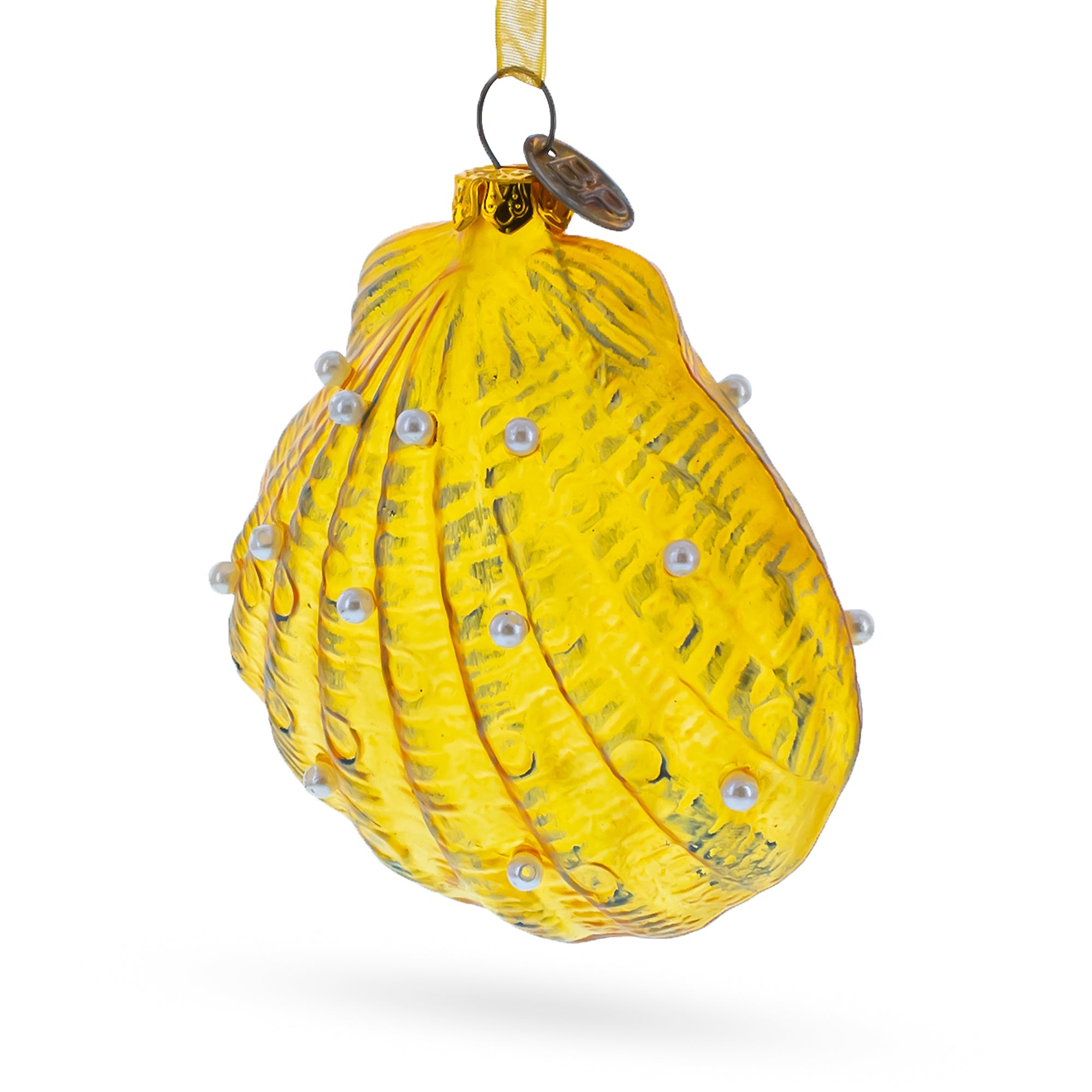 Elegant Sea Shell - Blown Glass Christmas Ornament