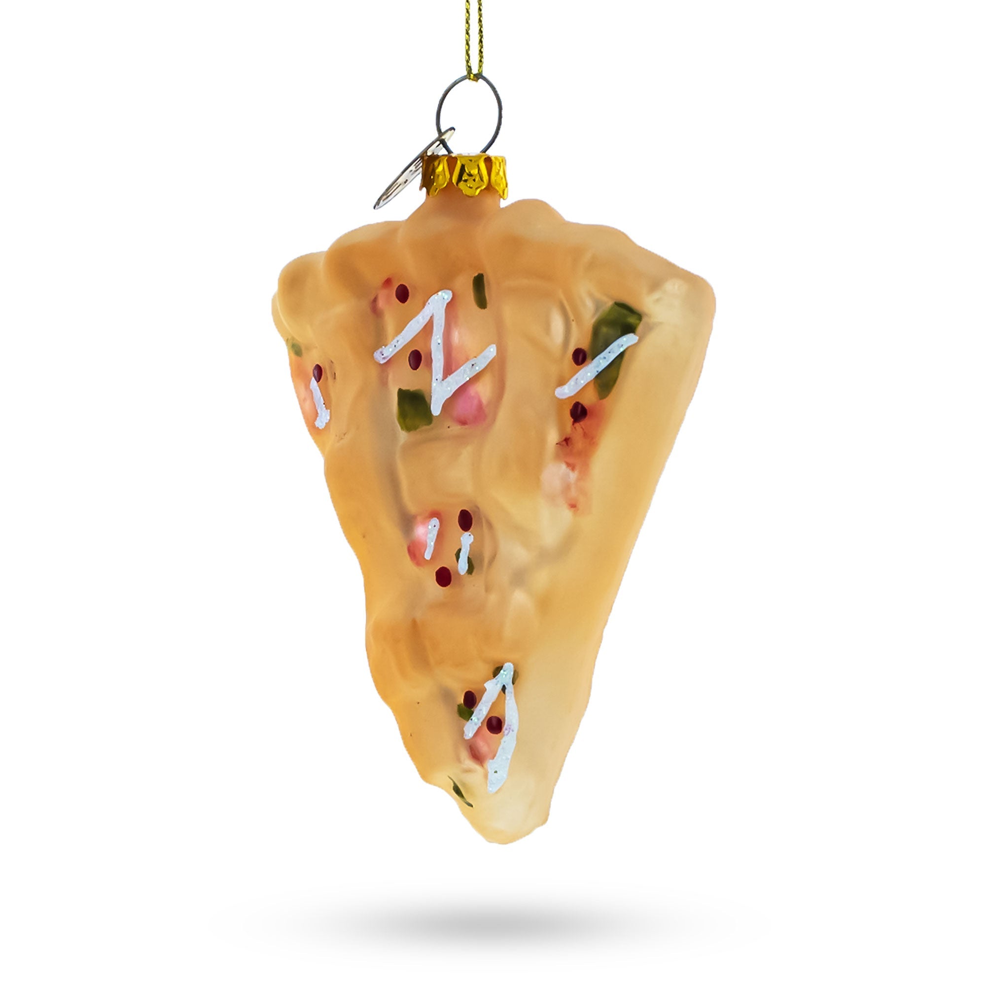 Delicious Cake Slice Food - Blown Glass Christmas Ornament