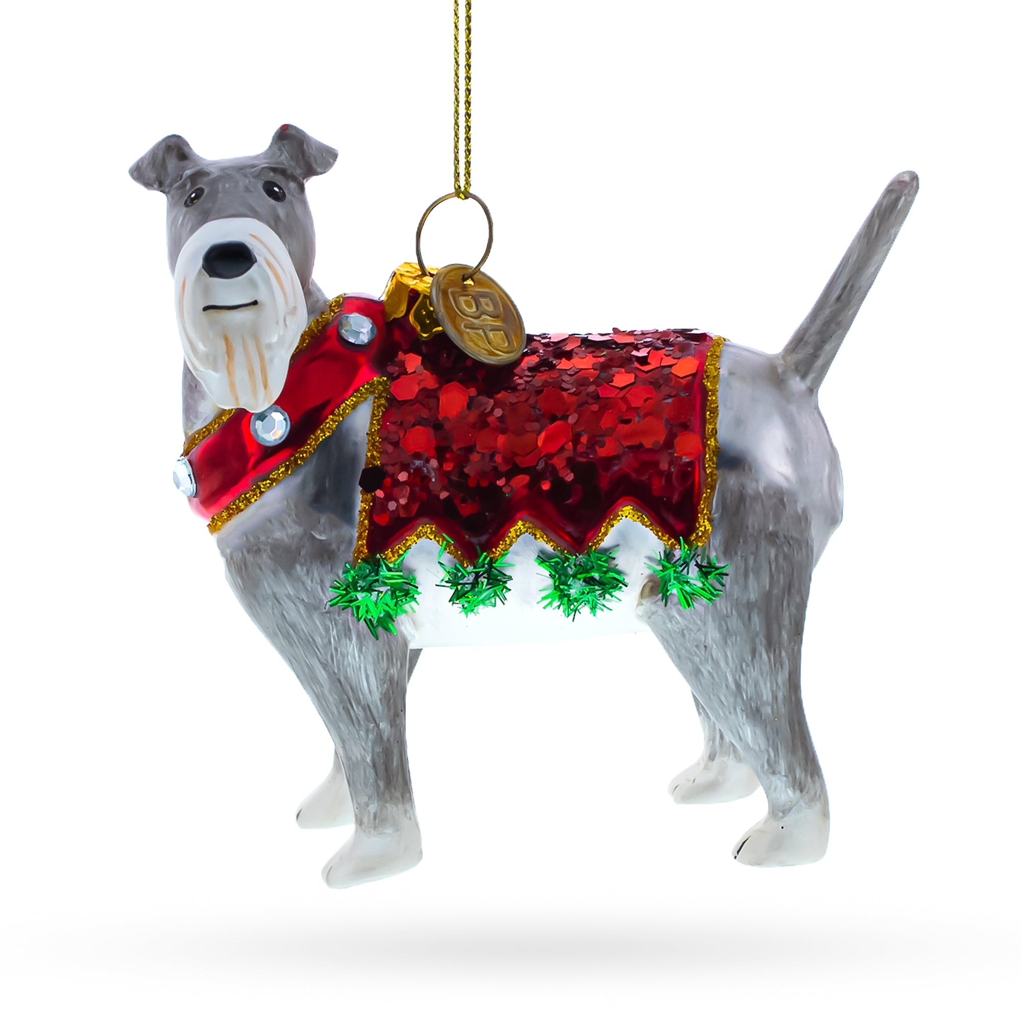 Charming Irish Terrier - Blown Glass Christmas Ornament