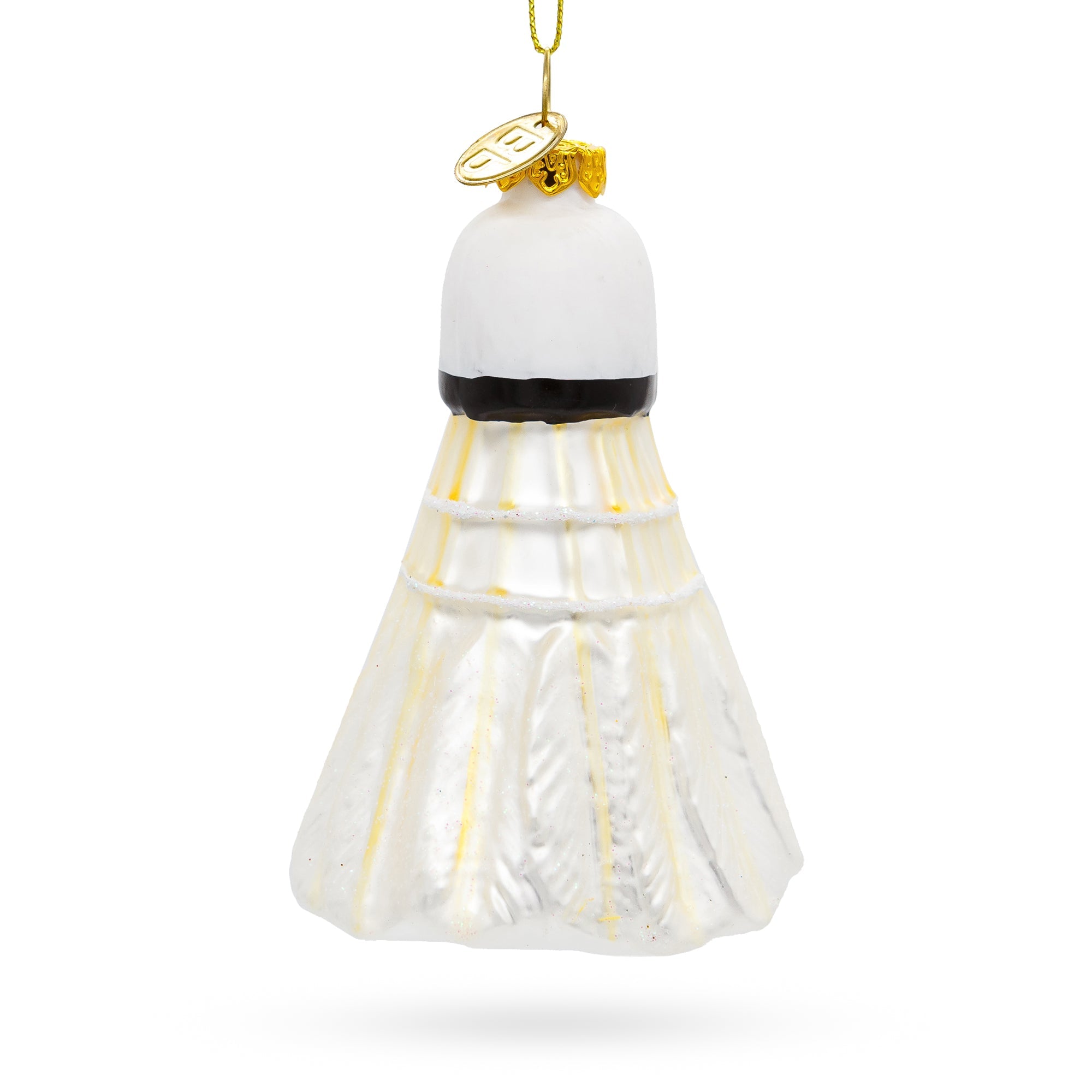 Playful Badminton Shuttlecock Birdie - Blown Glass Christmas Ornament