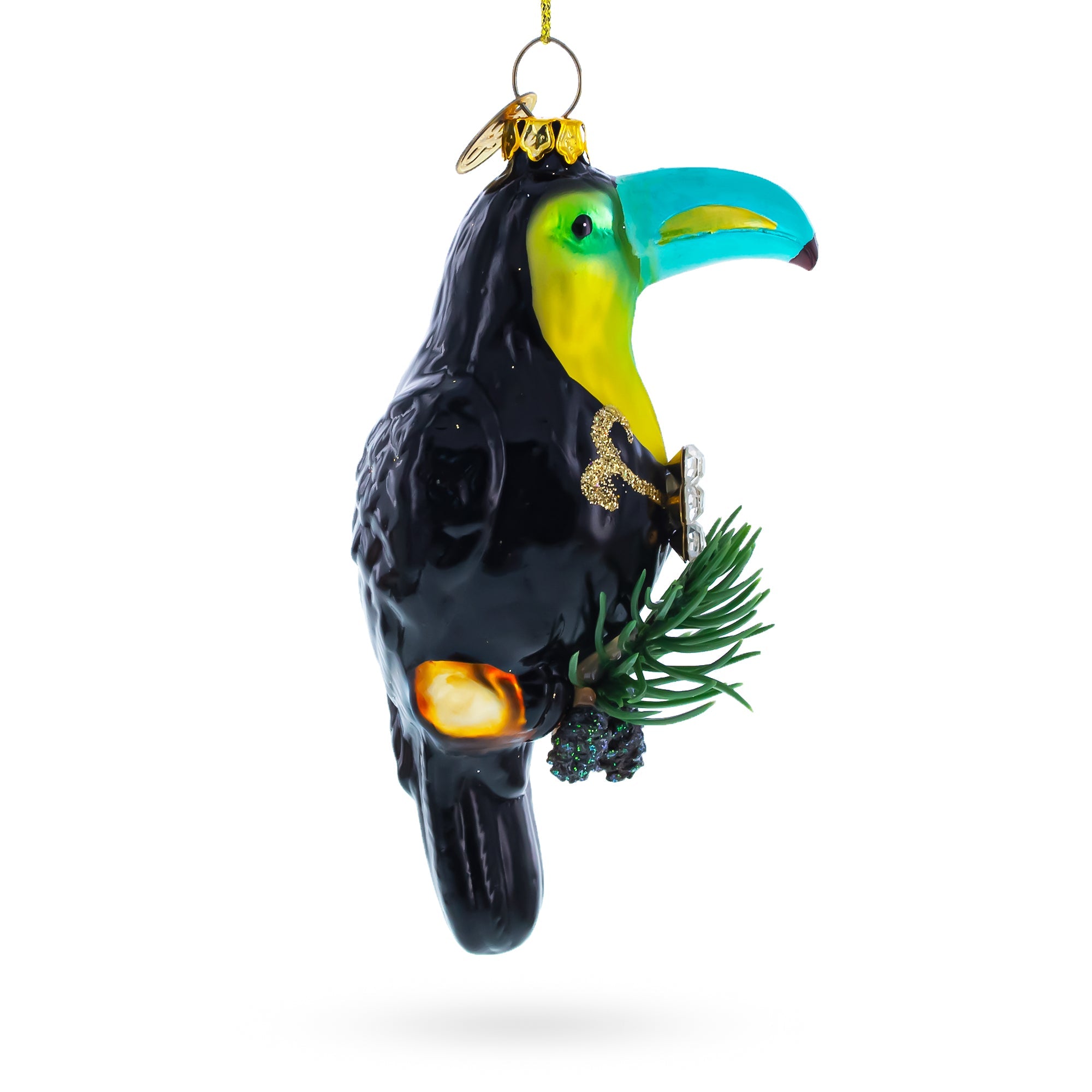 Colorful Toucan Bird - Blown Glass Christmas Ornament