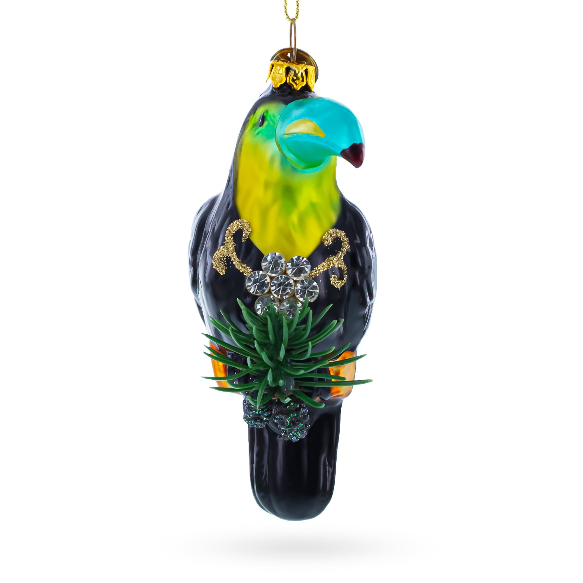 Colorful Toucan Bird - Blown Glass Christmas Ornament