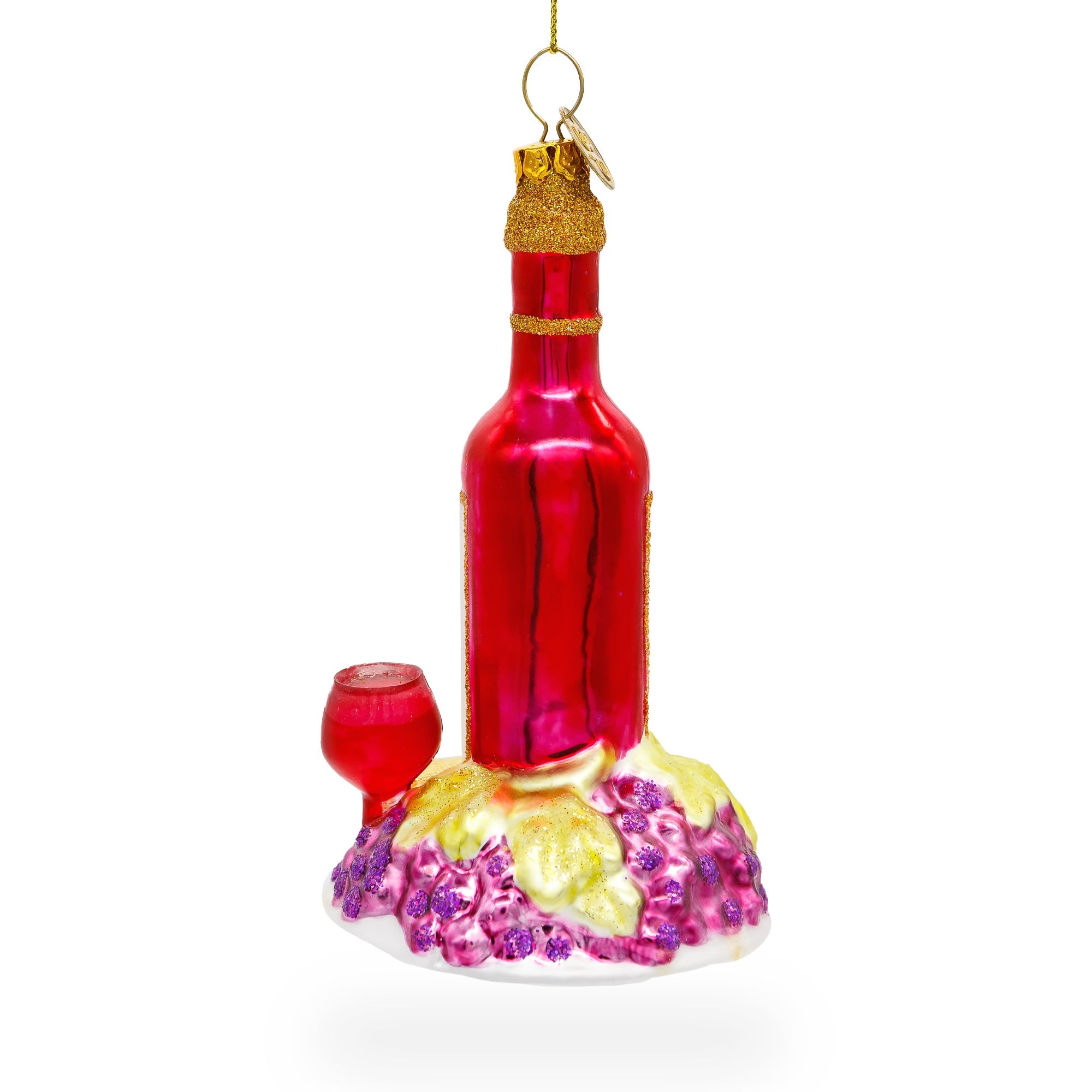 Sophisticated Red Wine With Snacks - Blown Glass Christmas Ornament