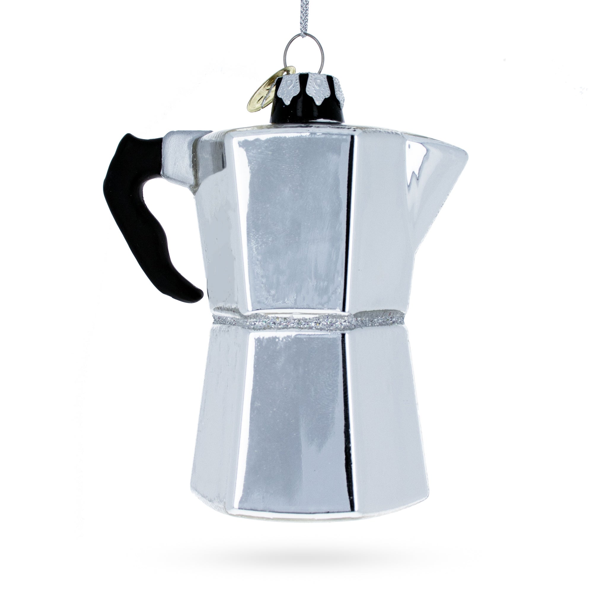 Charming Coffee Maker Mocha Pot - Blown Glass Christmas Ornament