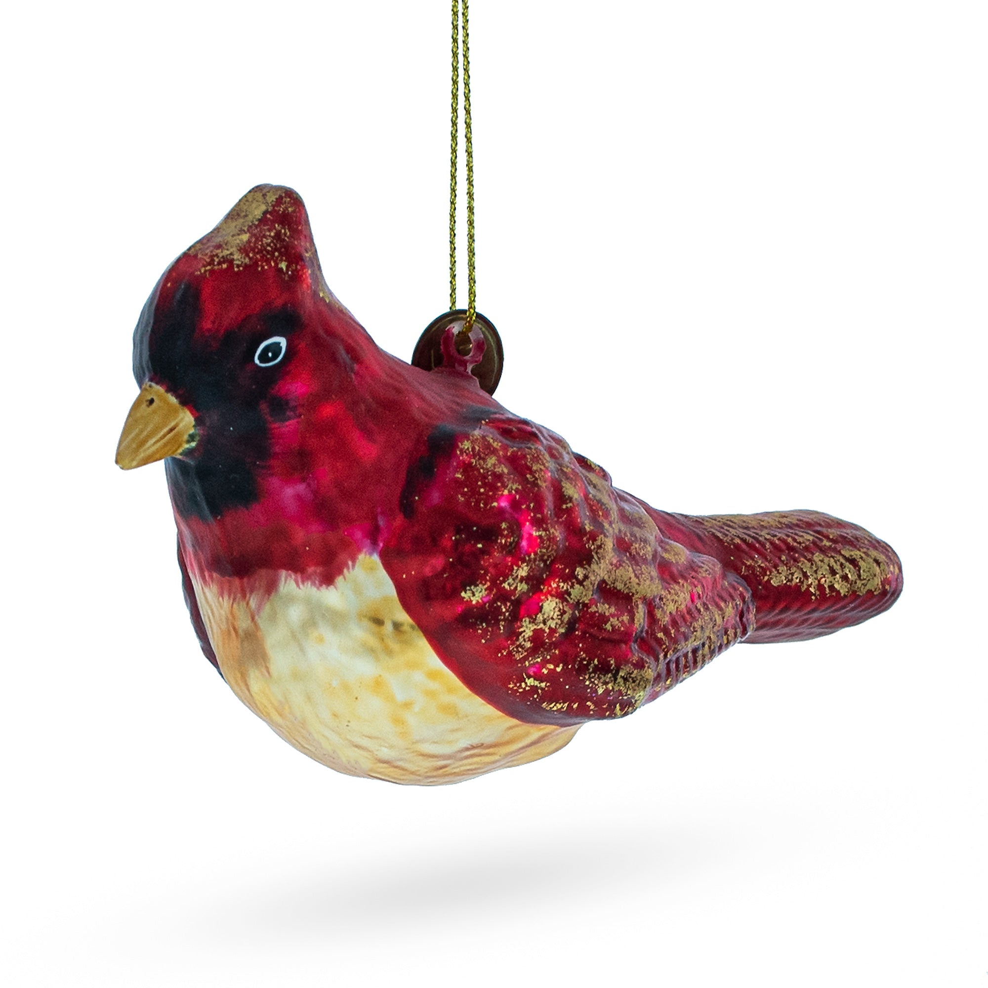 Graceful Red Cardinal Bird - Vibrant Blown Glass Christmas Ornament