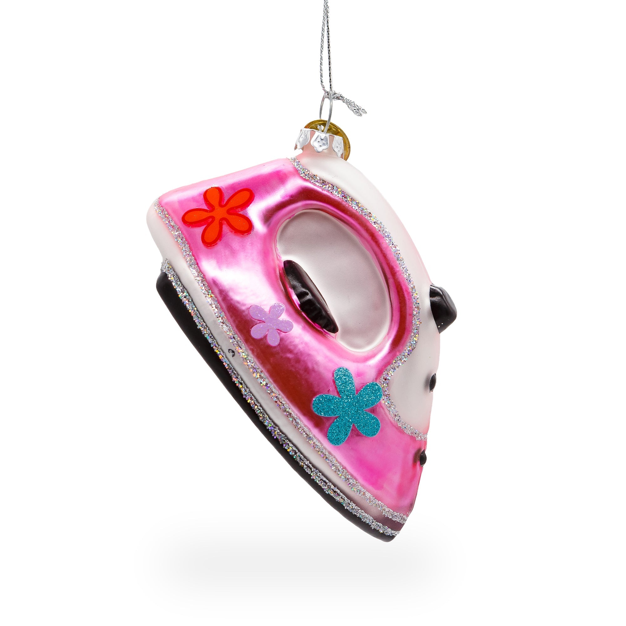 Elegant Pink Iron - Blown Glass Christmas Ornament