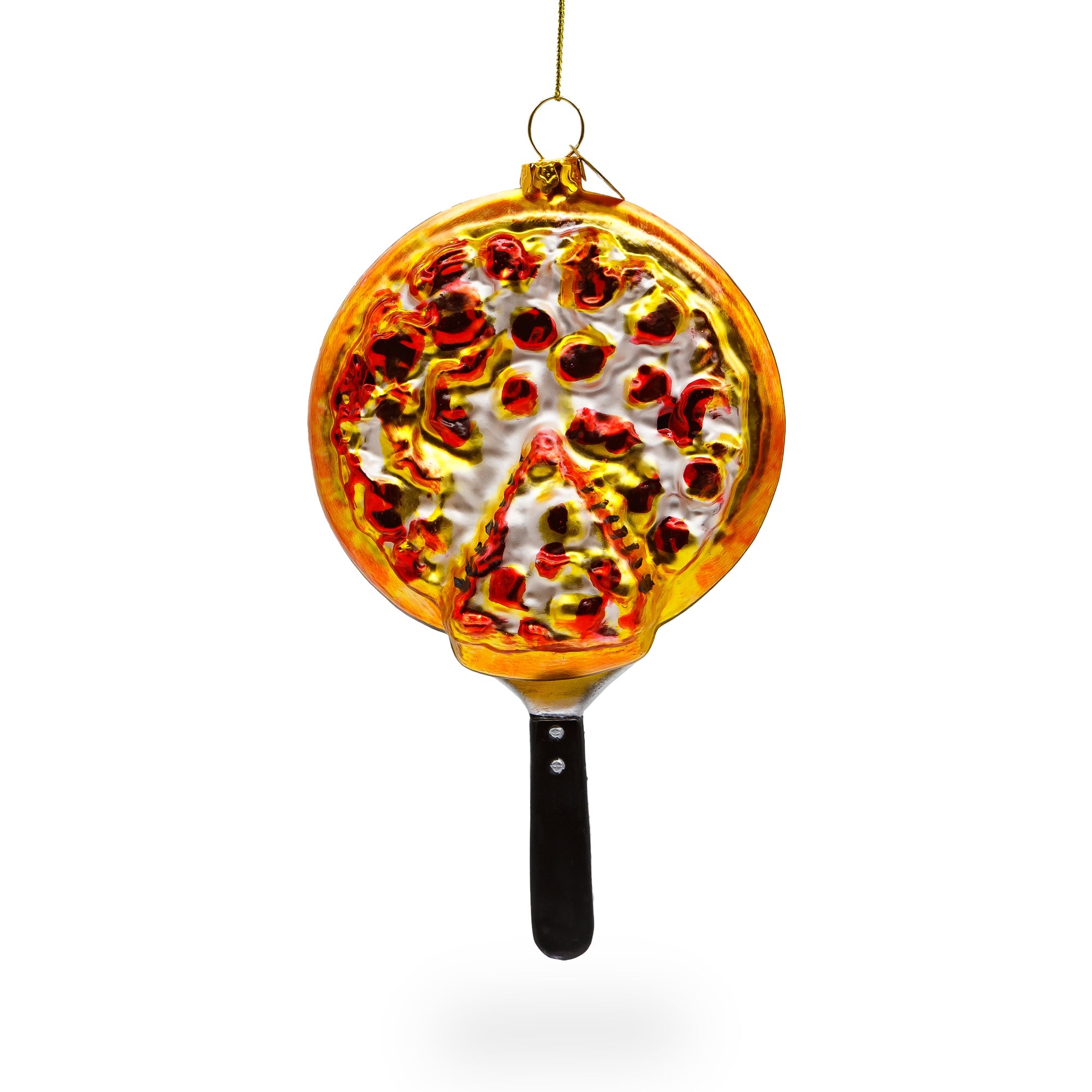 Tasty Pizza Pan - Blown Glass Christmas Ornament