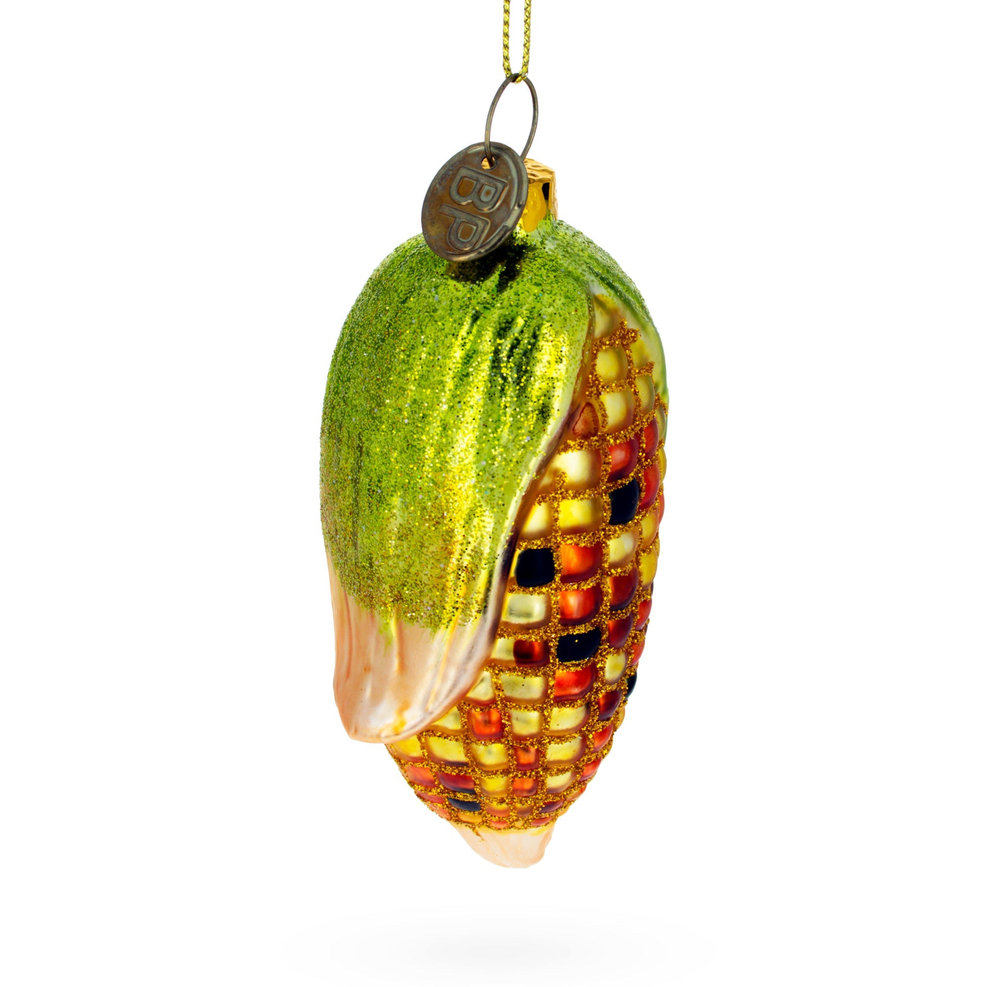 Golden Corn On The Cob - Blown Glass Christmas Ornament