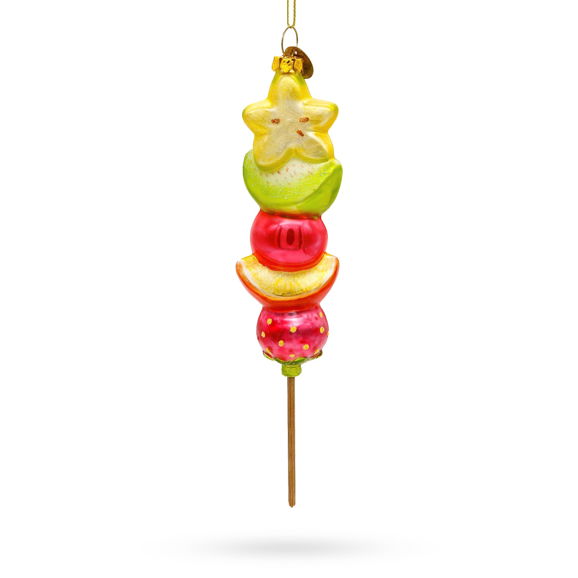 Fruit Medley On A Stick - Blown Glass Christmas Ornament