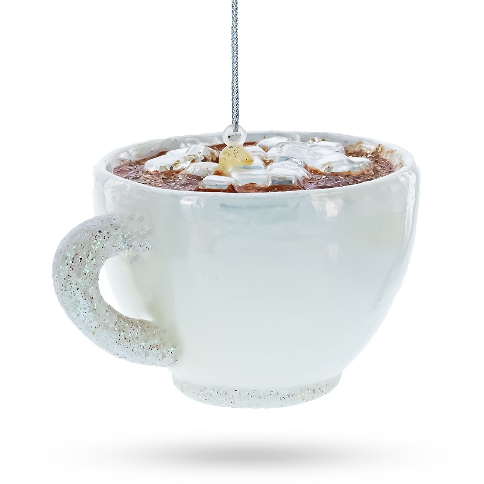 Cozy Hot Cocoa Cup - Blown Glass Christmas Ornament