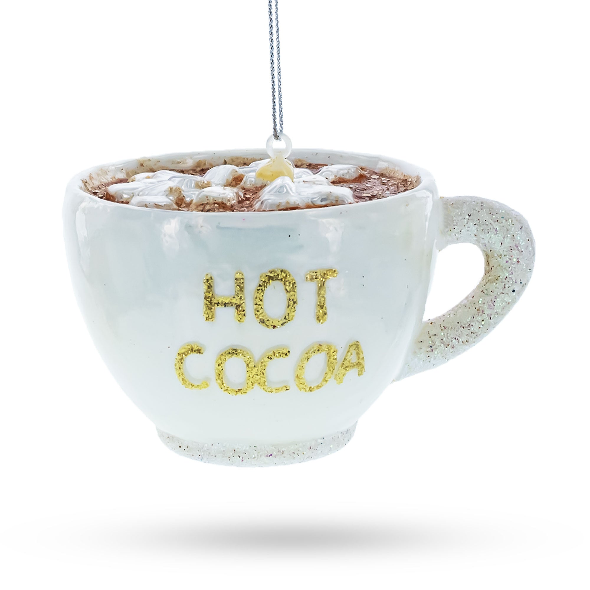 Cozy Hot Cocoa Cup - Blown Glass Christmas Ornament