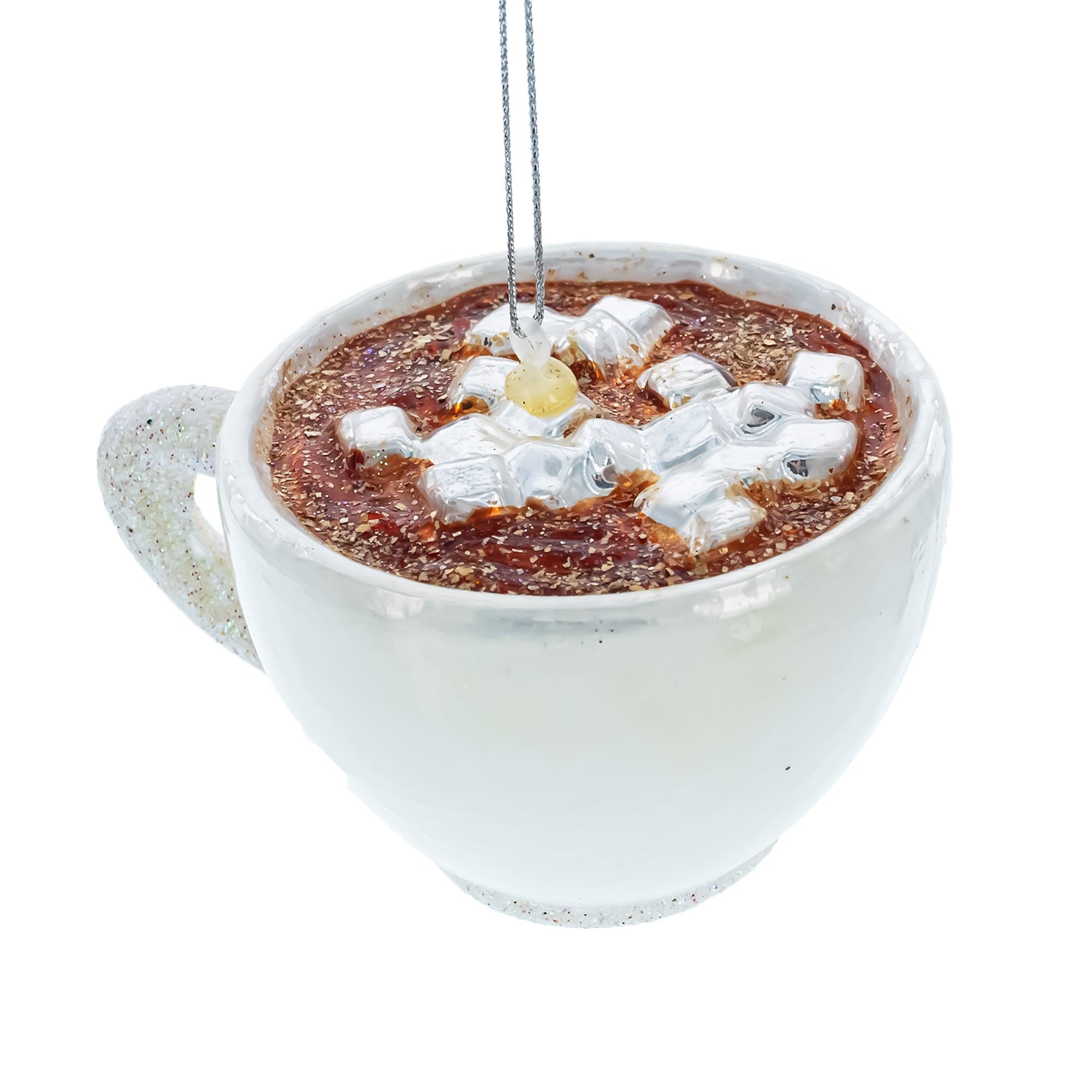 Cozy Hot Cocoa Cup - Blown Glass Christmas Ornament