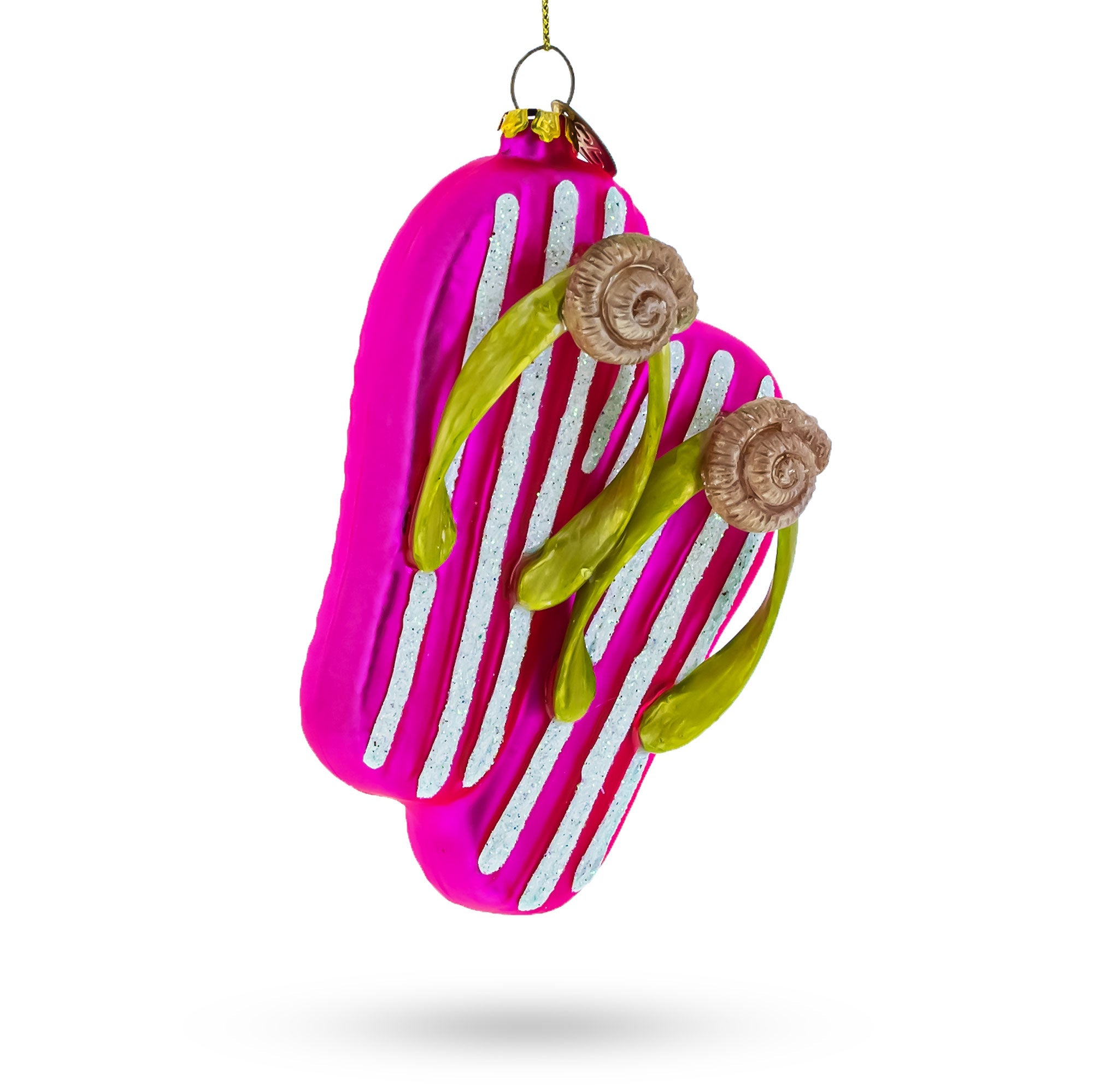 Pretty Pink Flip Flops Slippers - Blown Glass Christmas Ornament