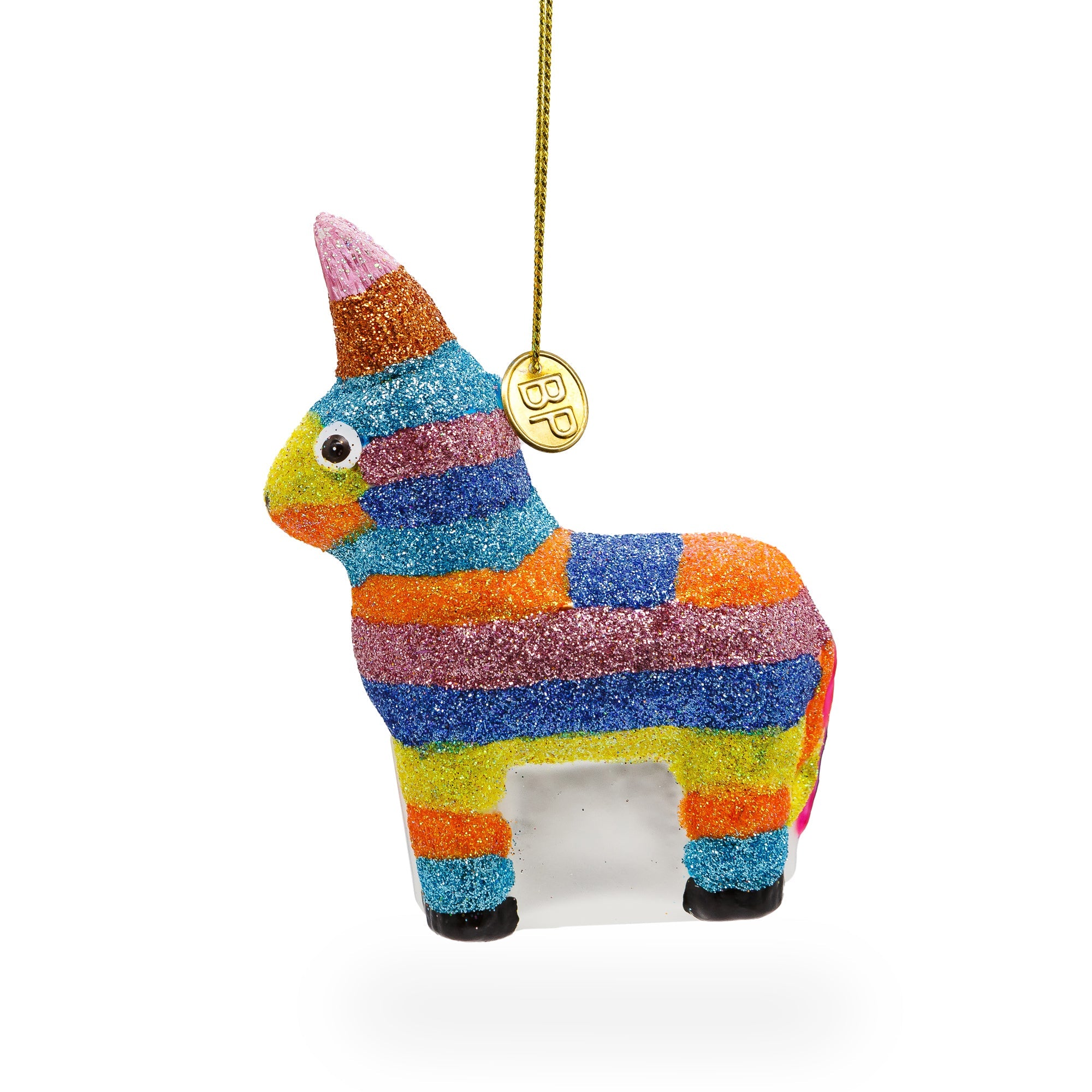 Festive Donkey Pinata - Blown Glass Christmas Ornament