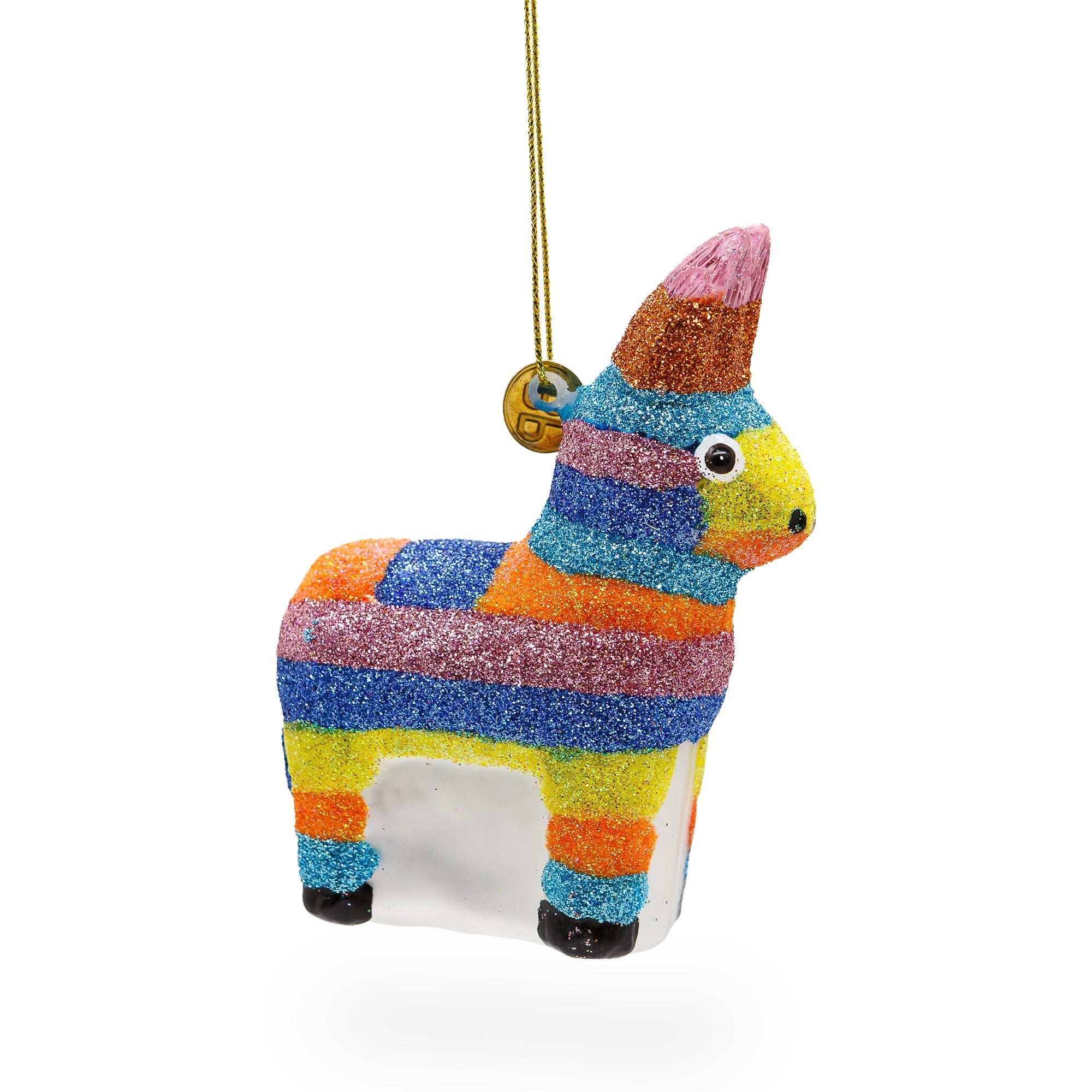 Festive Donkey Pinata - Blown Glass Christmas Ornament