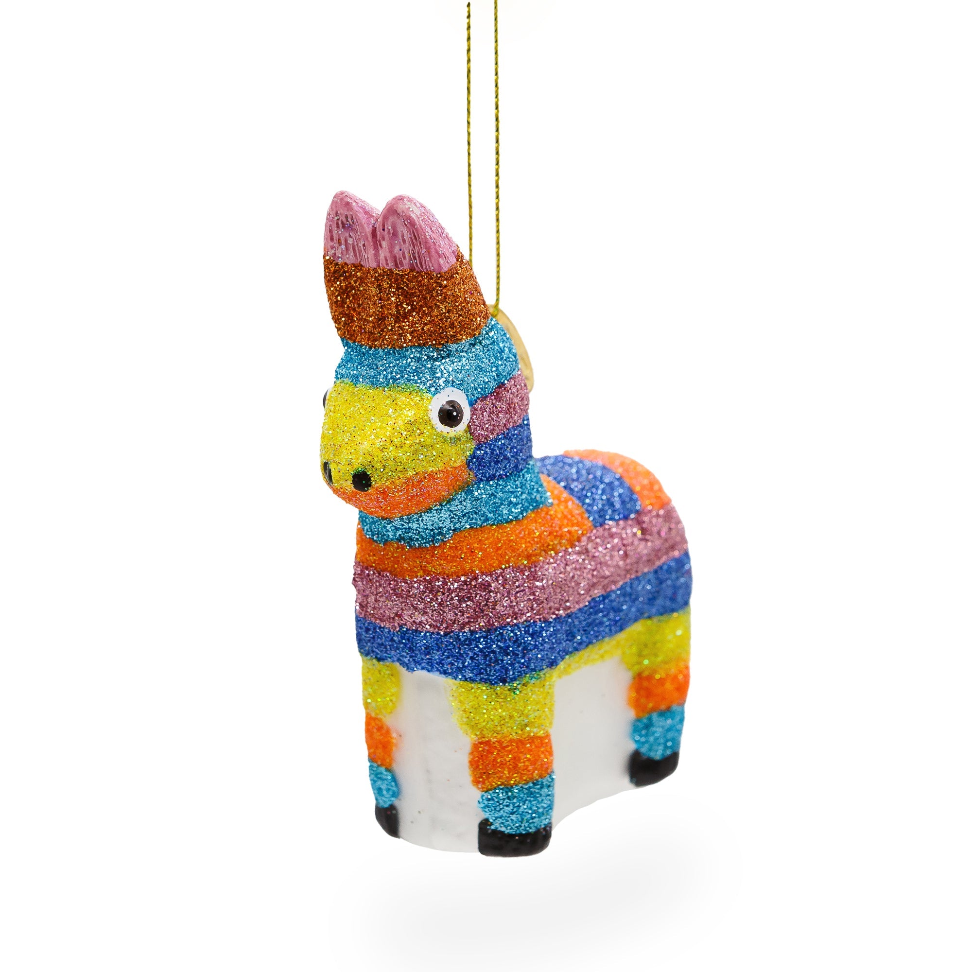 Festive Donkey Pinata - Blown Glass Christmas Ornament