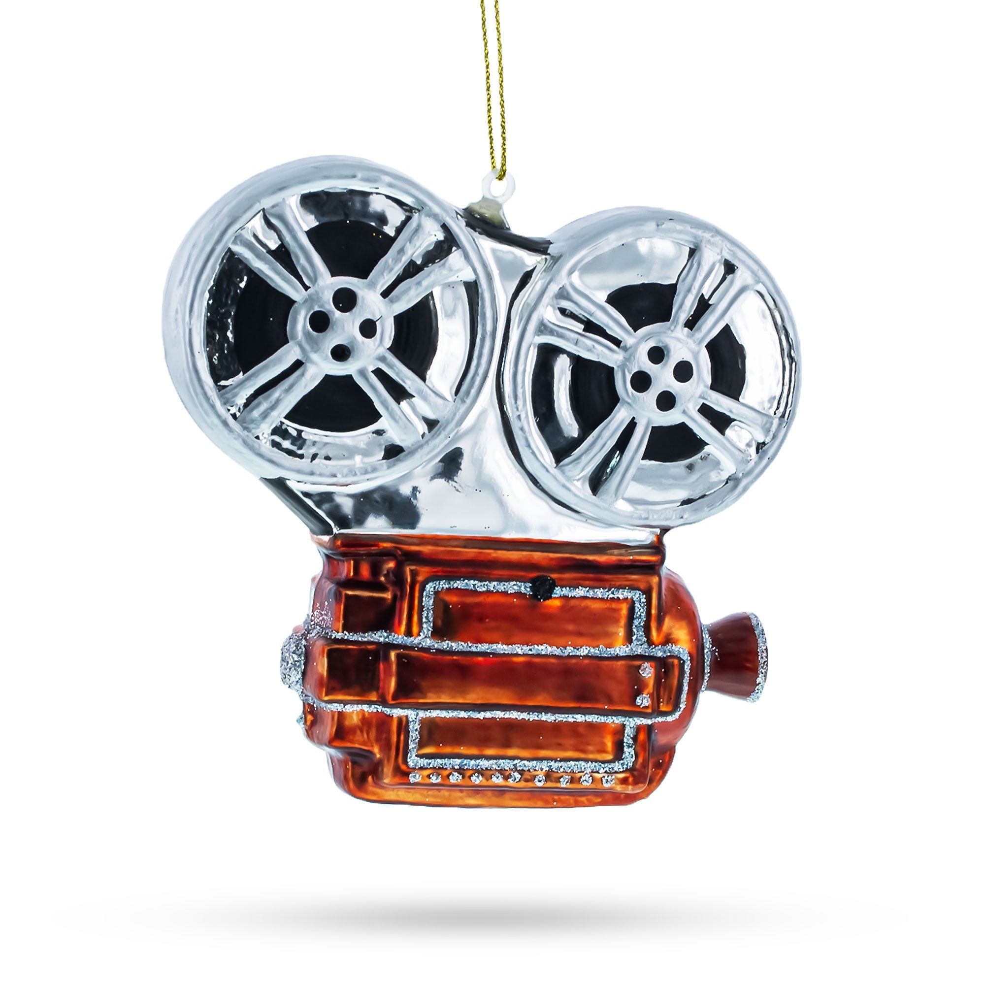 Nostalgic Camera Retro Movie Player - Blown Glass Christmas Ornament