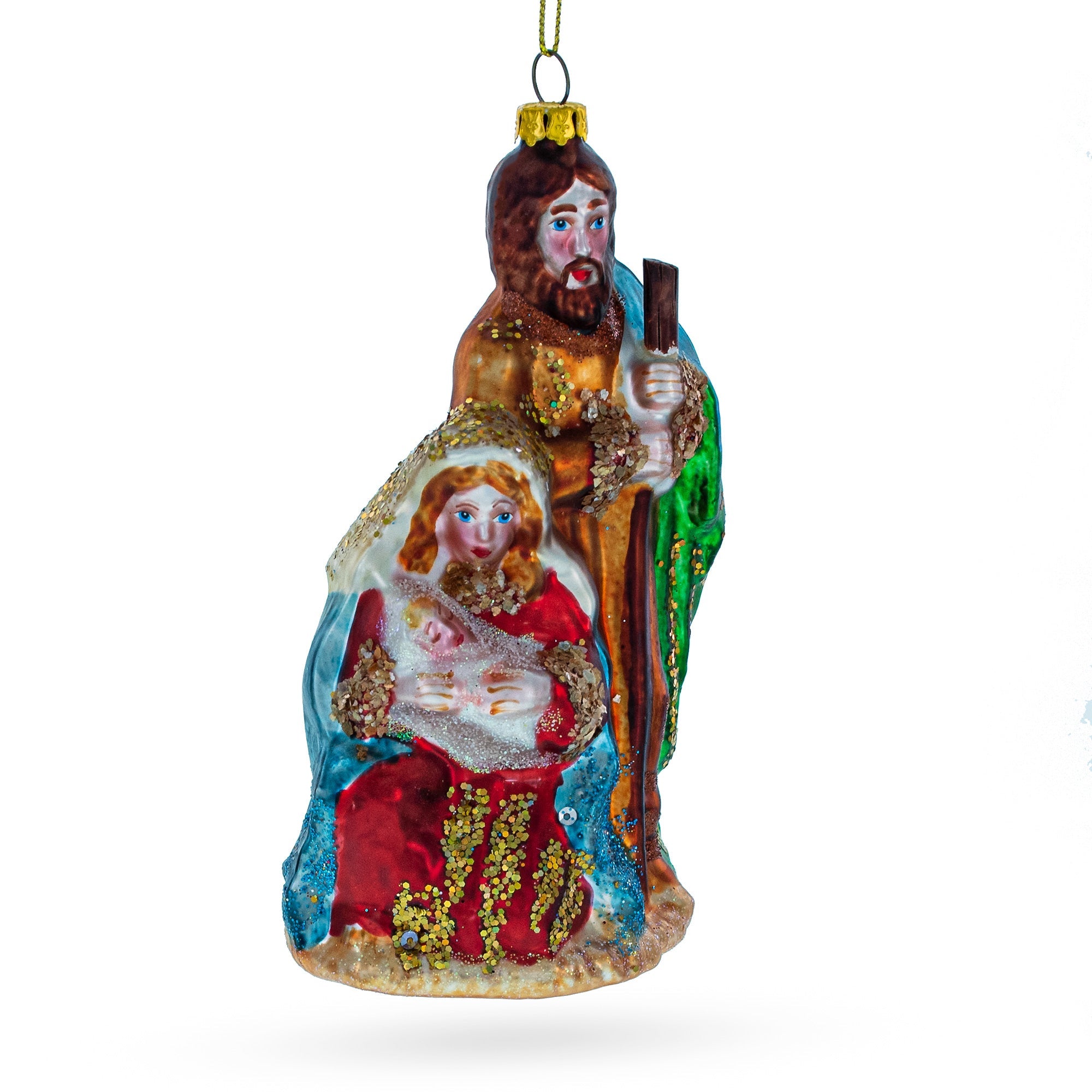 Sacred Holy Family - Miraculous Blown Glass Christmas Ornament