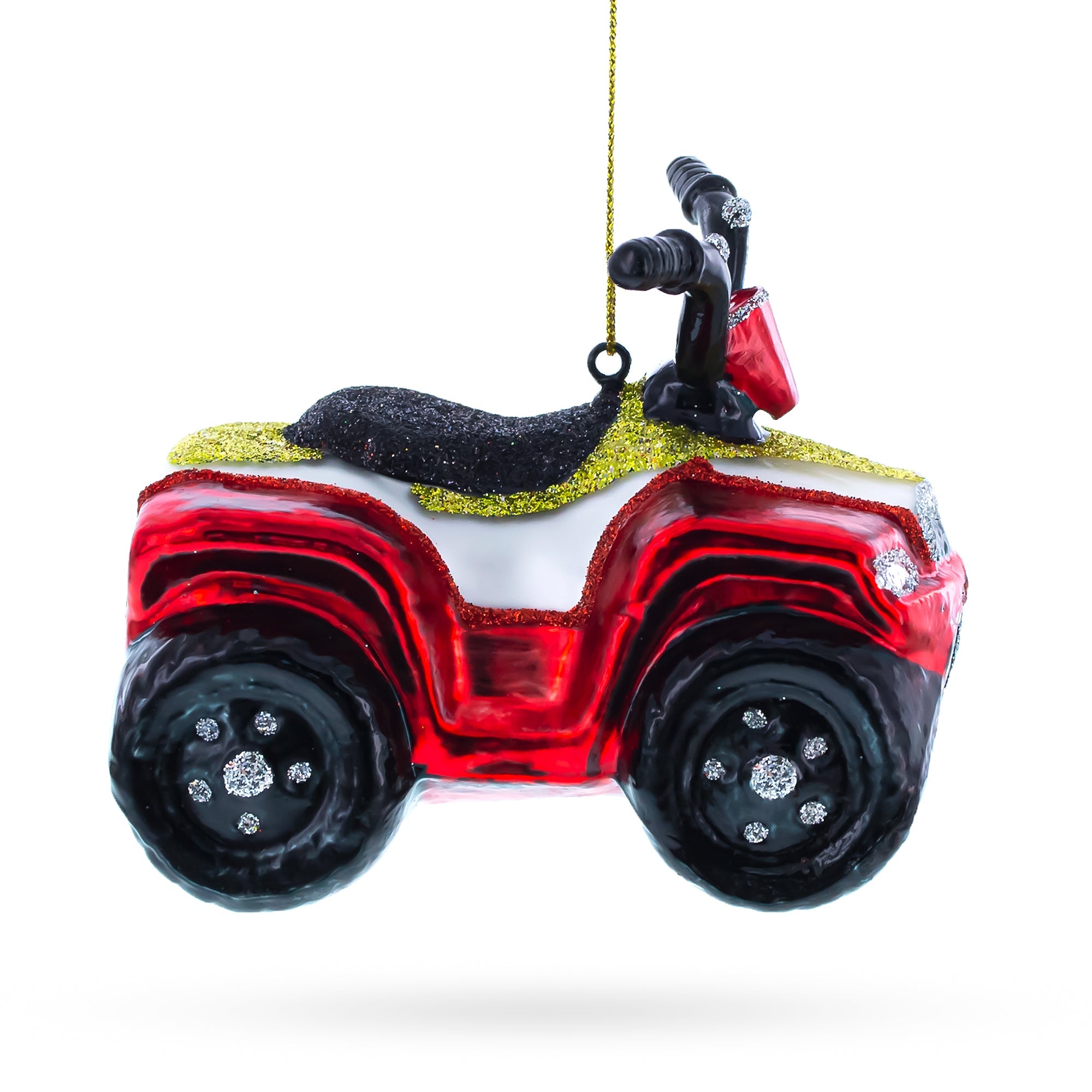 Adventurous Atv Off-road - Blown Glass Christmas Ornament