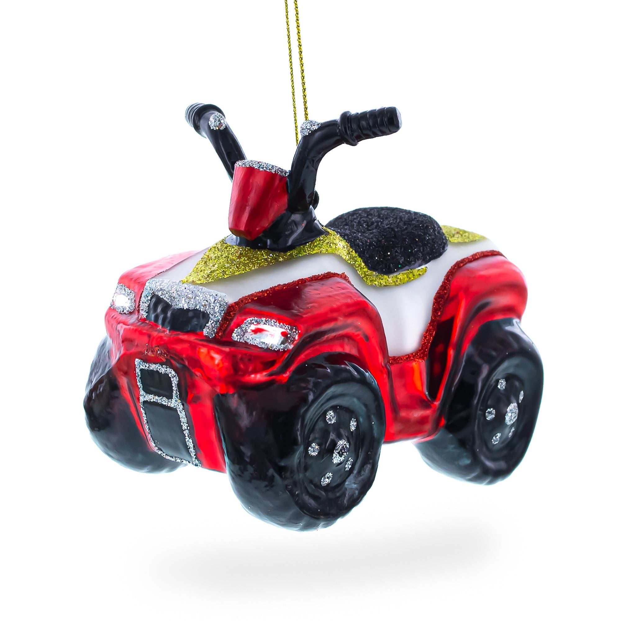 Adventurous Atv Off-road - Blown Glass Christmas Ornament