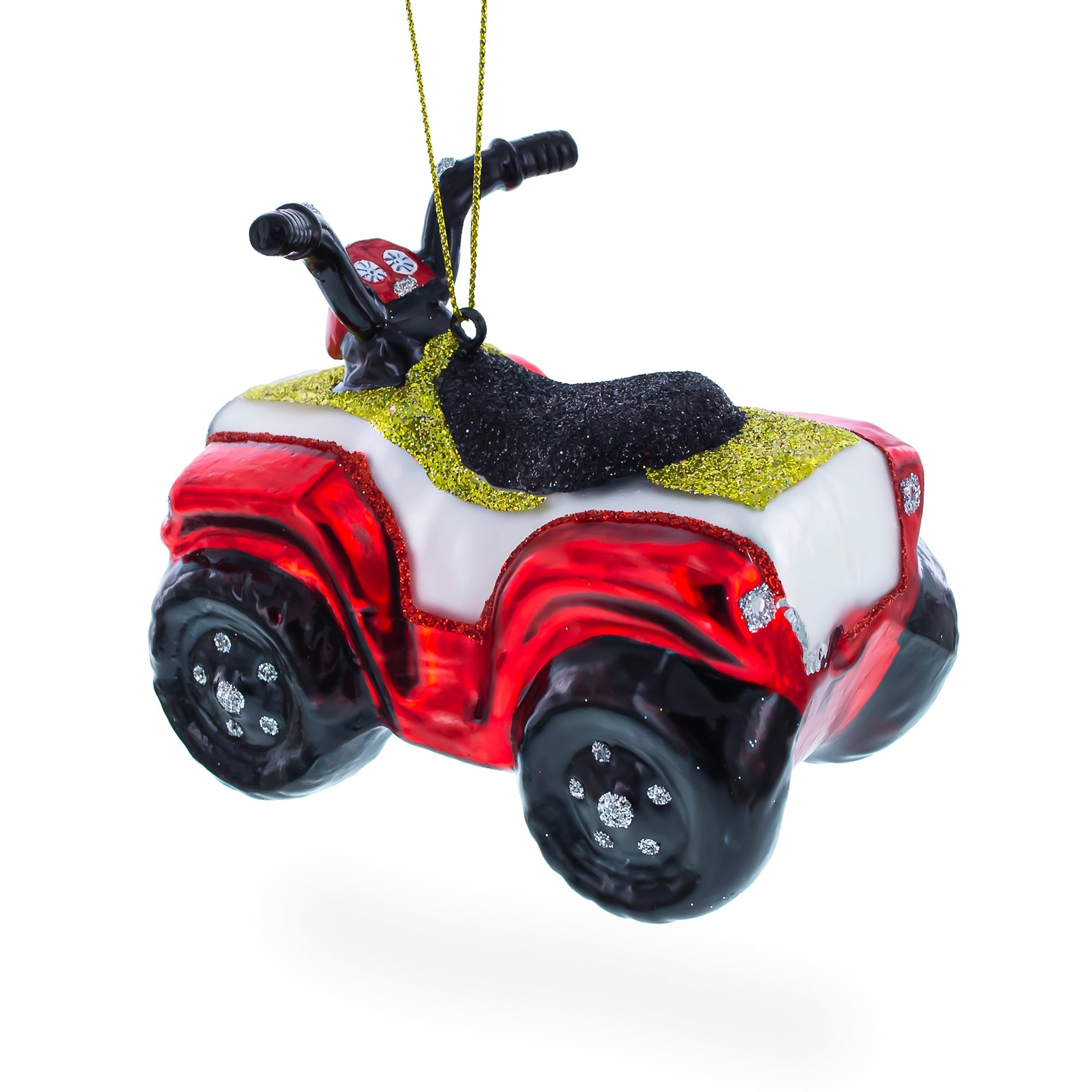 Adventurous Atv Off-road - Blown Glass Christmas Ornament