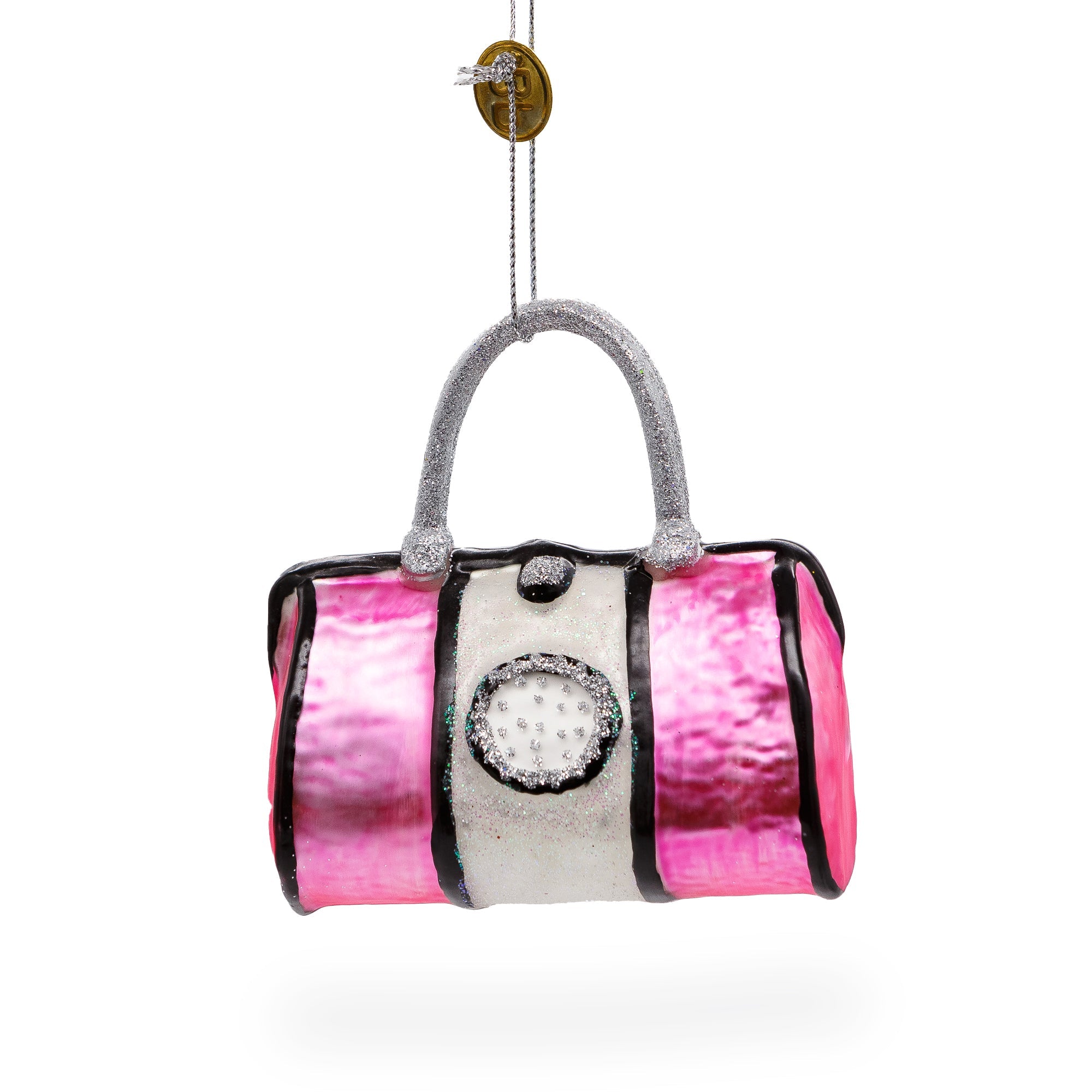 Stylish Pink Handbag - Blown Glass Christmas Ornament