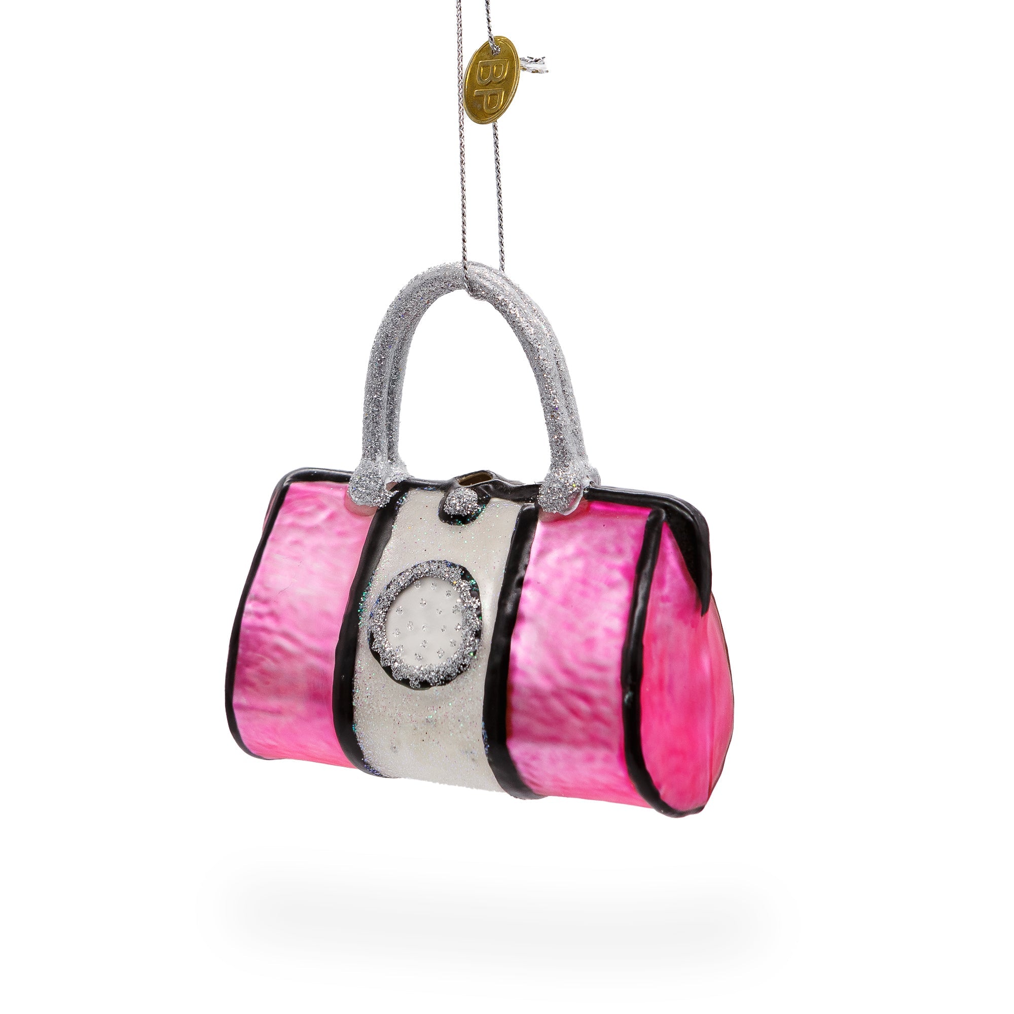 Stylish Pink Handbag - Blown Glass Christmas Ornament