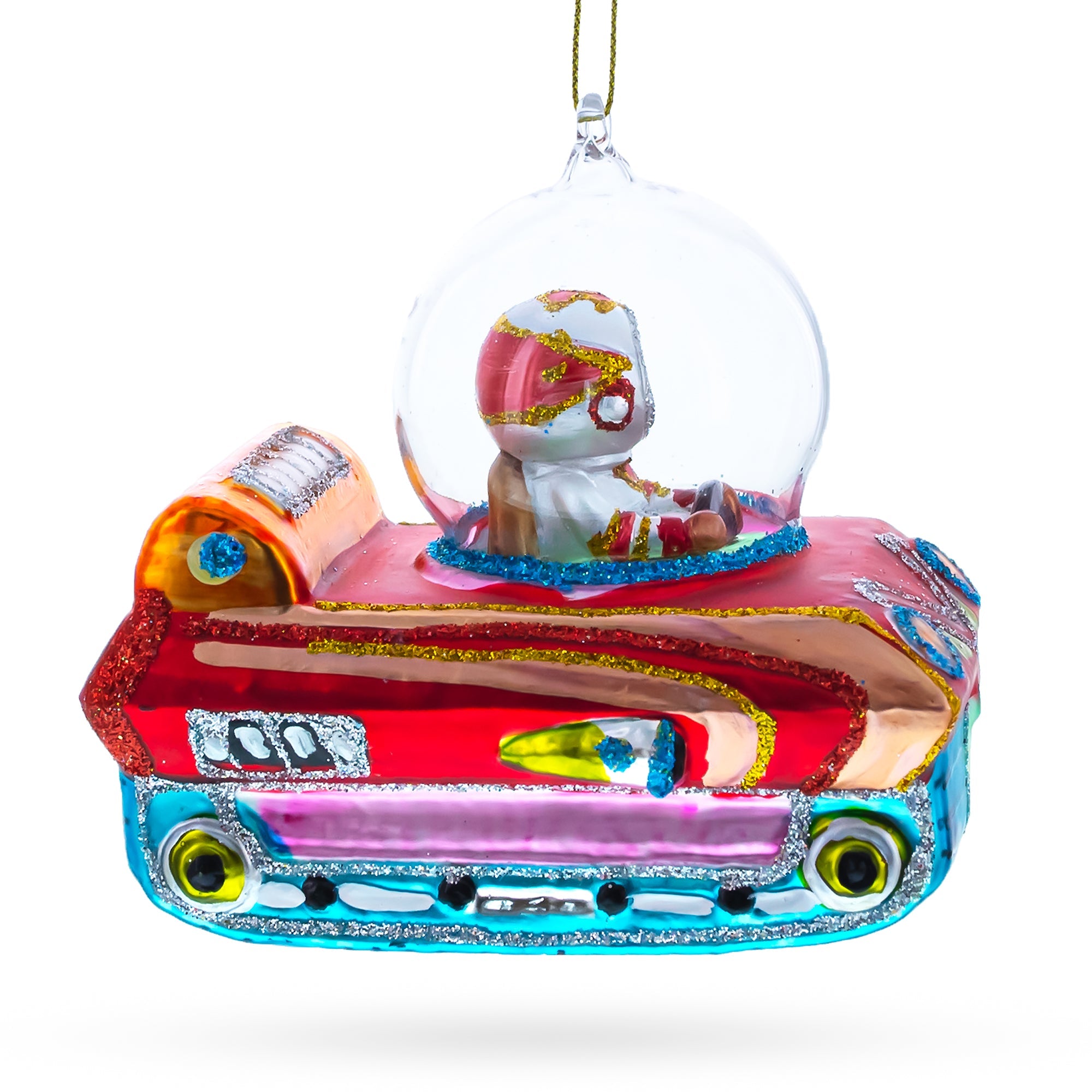 Astronaut In Space Vehicle - Blown Glass Christmas Ornament