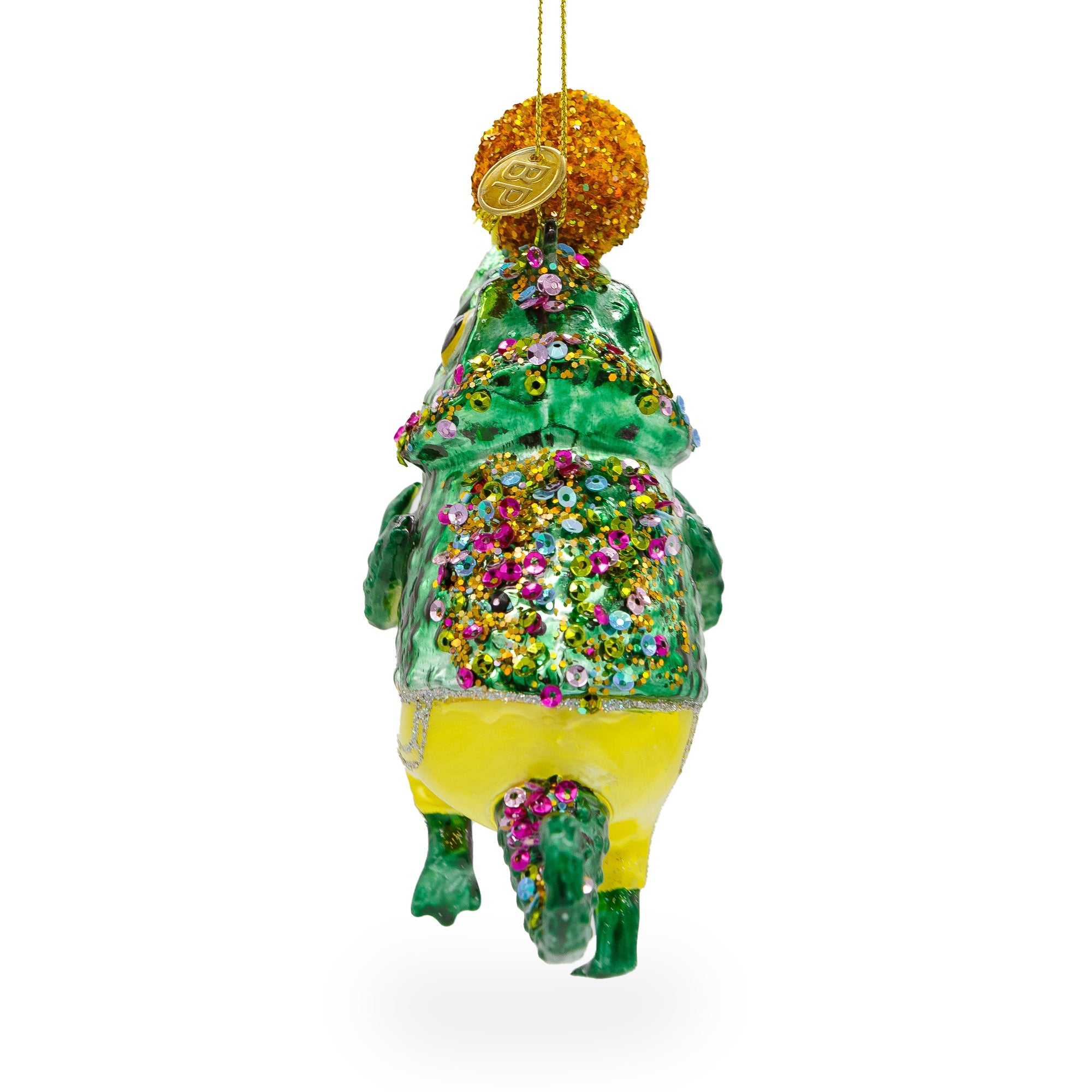 Colorful Chameleon Lizard - Blown Glass Christmas Ornament