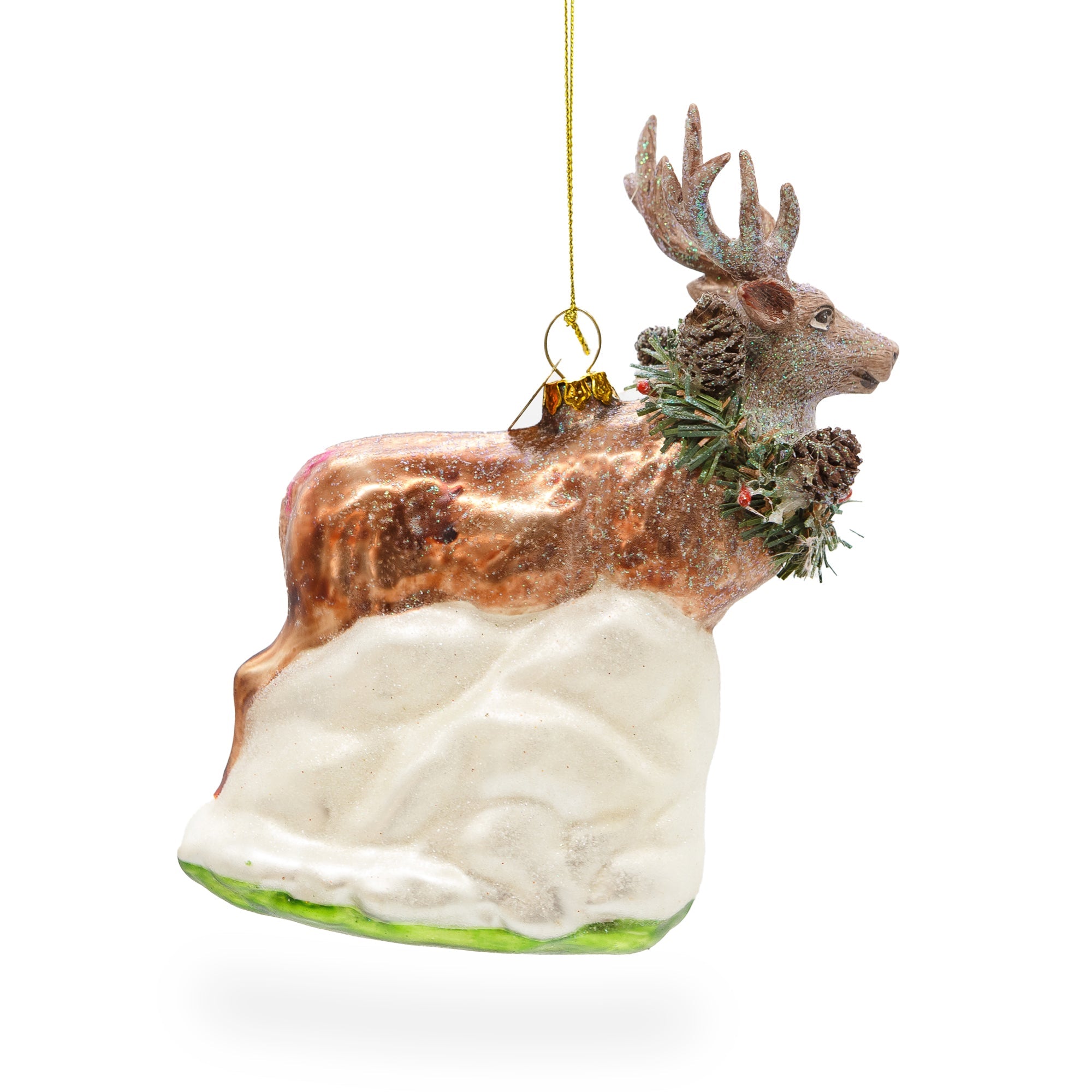 Majestic Reindeer - Blown Glass Christmas Ornament