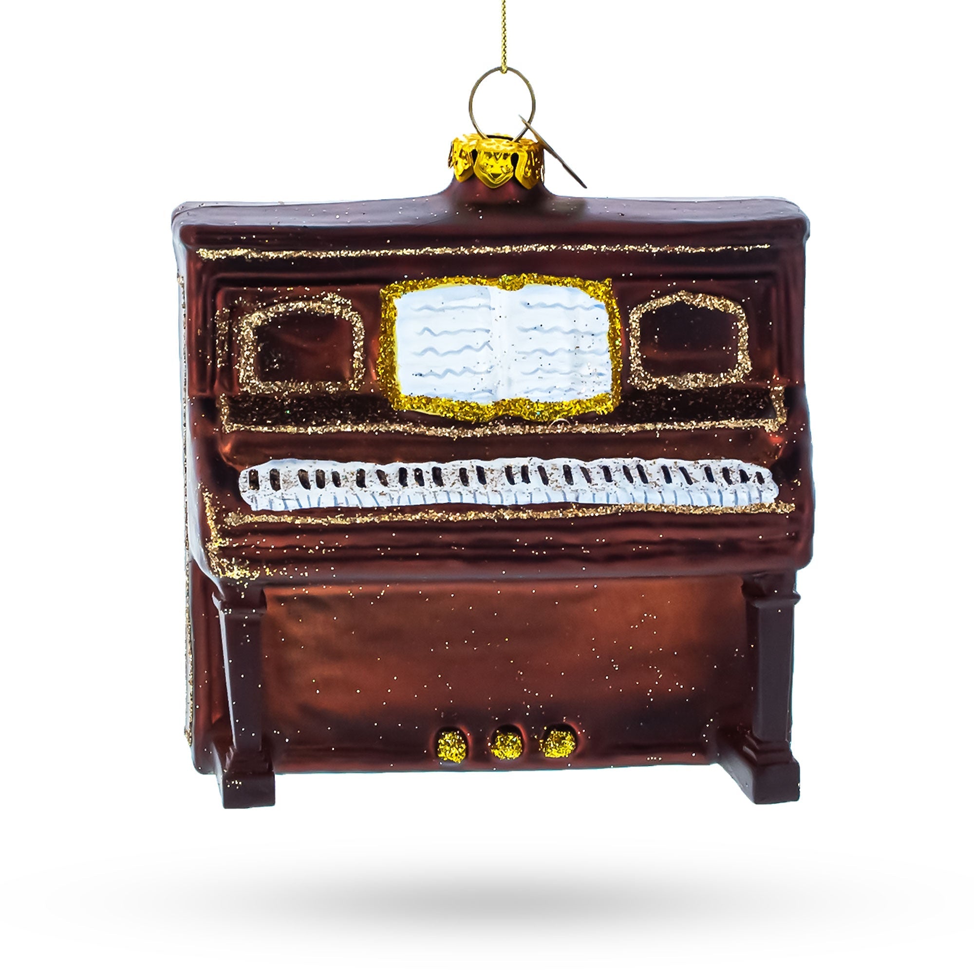 Elegant Piano - Blown Glass Christmas Ornament