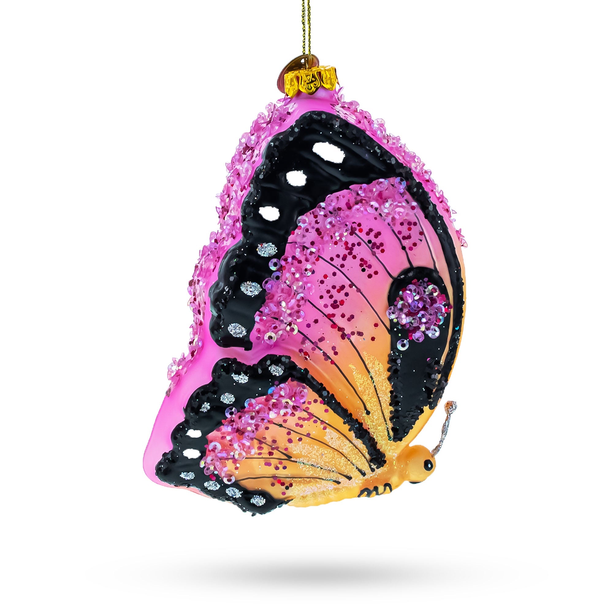 Graceful Butterfly - Blown Glass Christmas Ornament