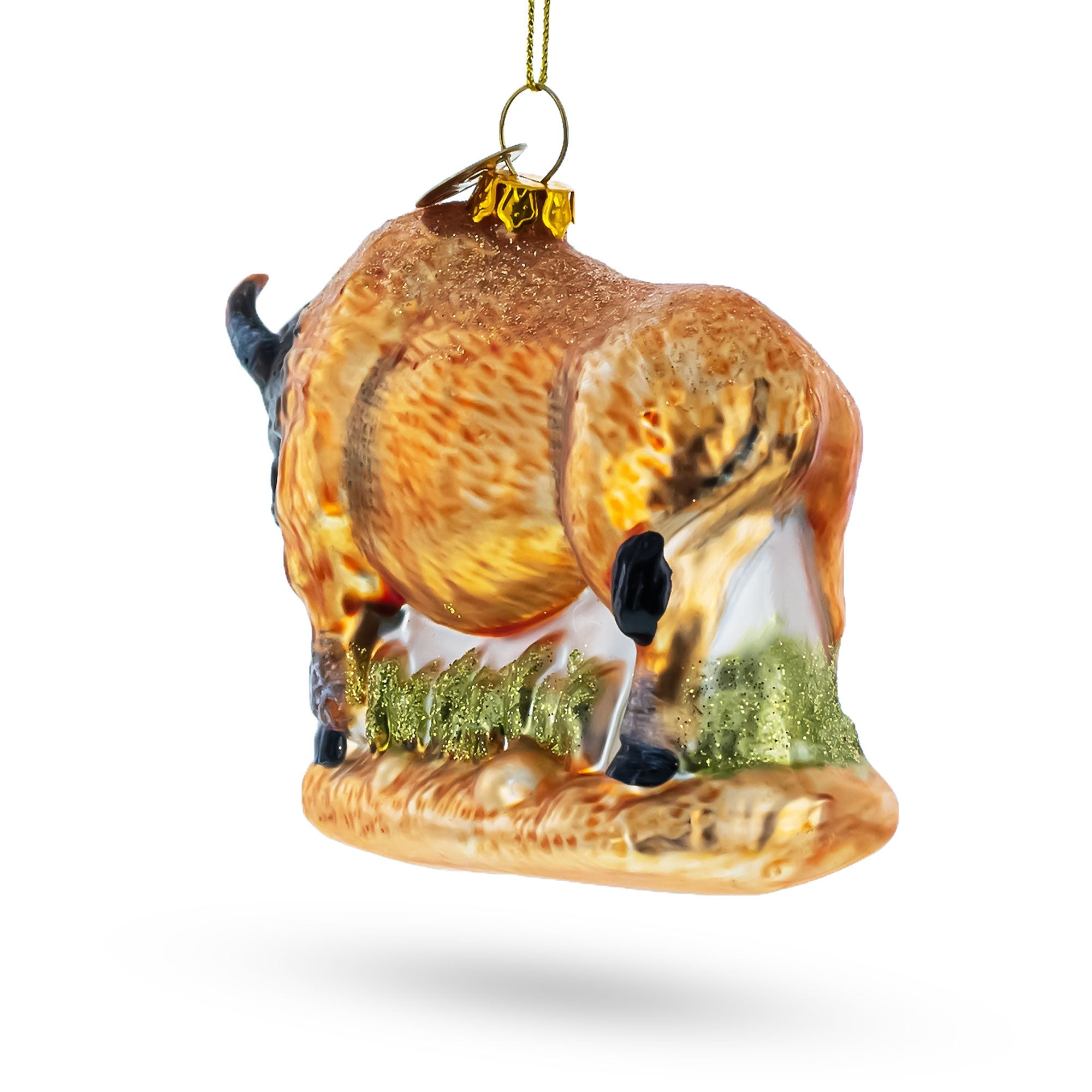 Wild Frontier: Majestic Bison - Blown Glass Christmas Ornament