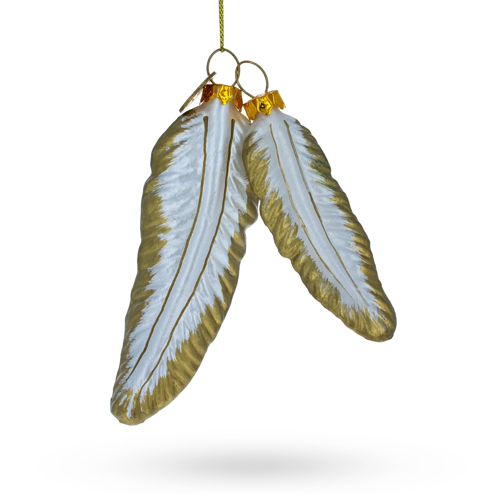 Whimsical Flight: Feathers - Blown Glass Christmas Ornament