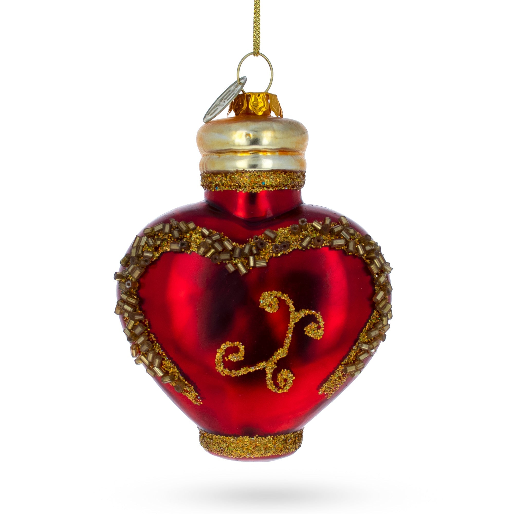 Elegant Perfume Bottle - Blown Glass Christmas Ornament